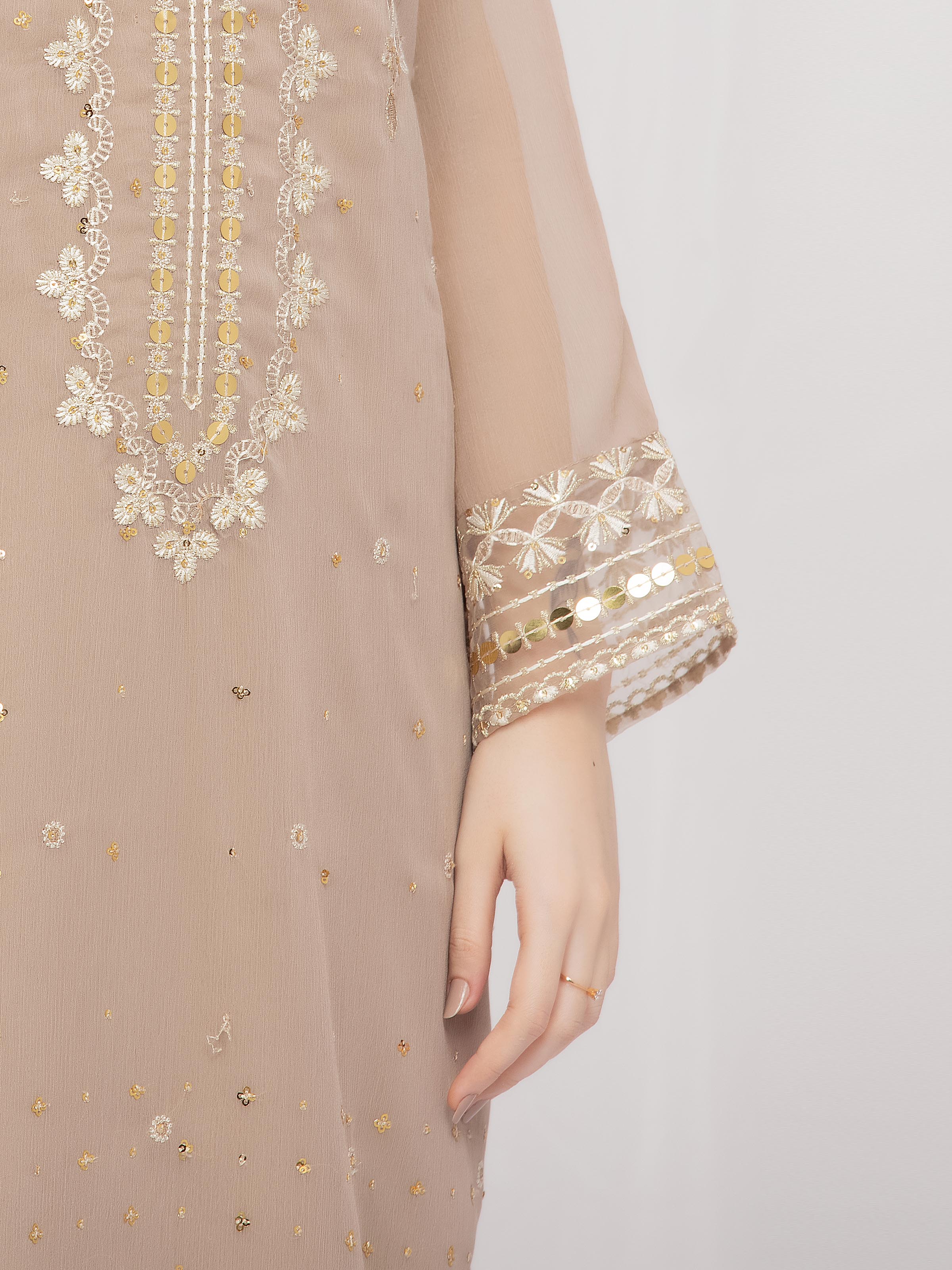 Pret Embroidered Chiffon Suit - EWTPLE5-00049-3P - Image 4