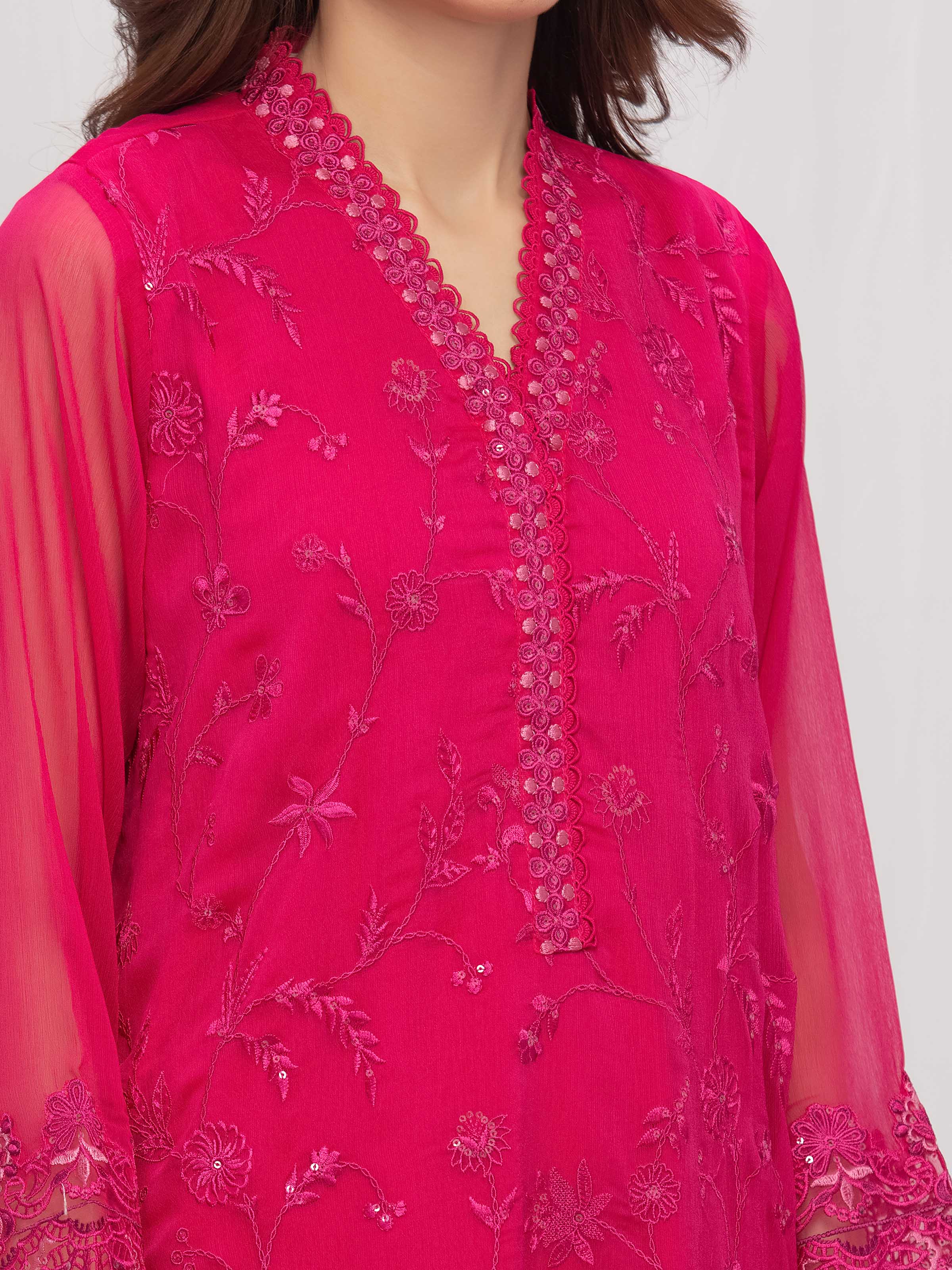 Pret Embroidered Chiffon Suit - EWTPLE5-00050-3P - Image 3