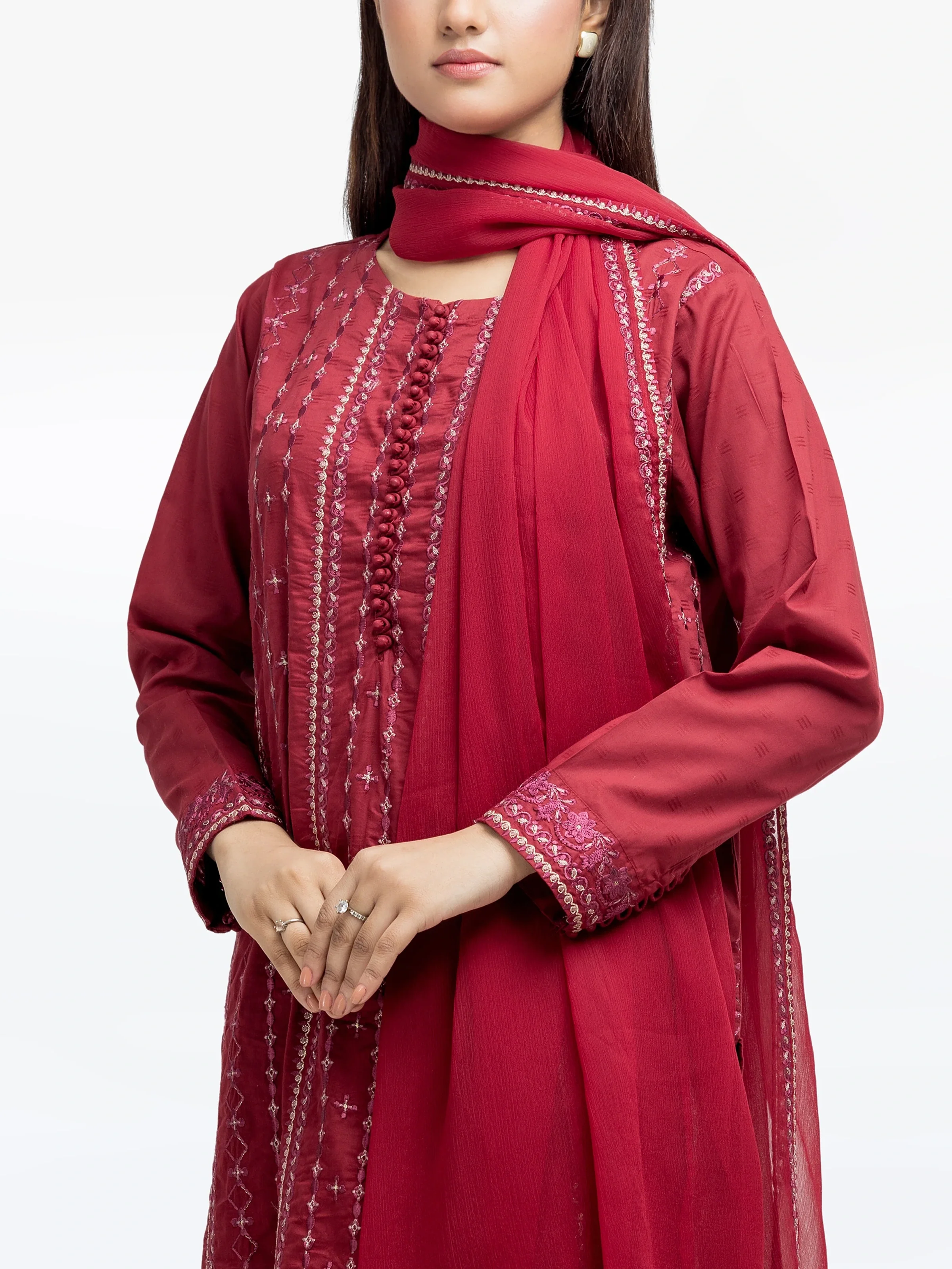 Pret Embroidered Dobby Suit - EWTKE24-80123-3P - Image 2