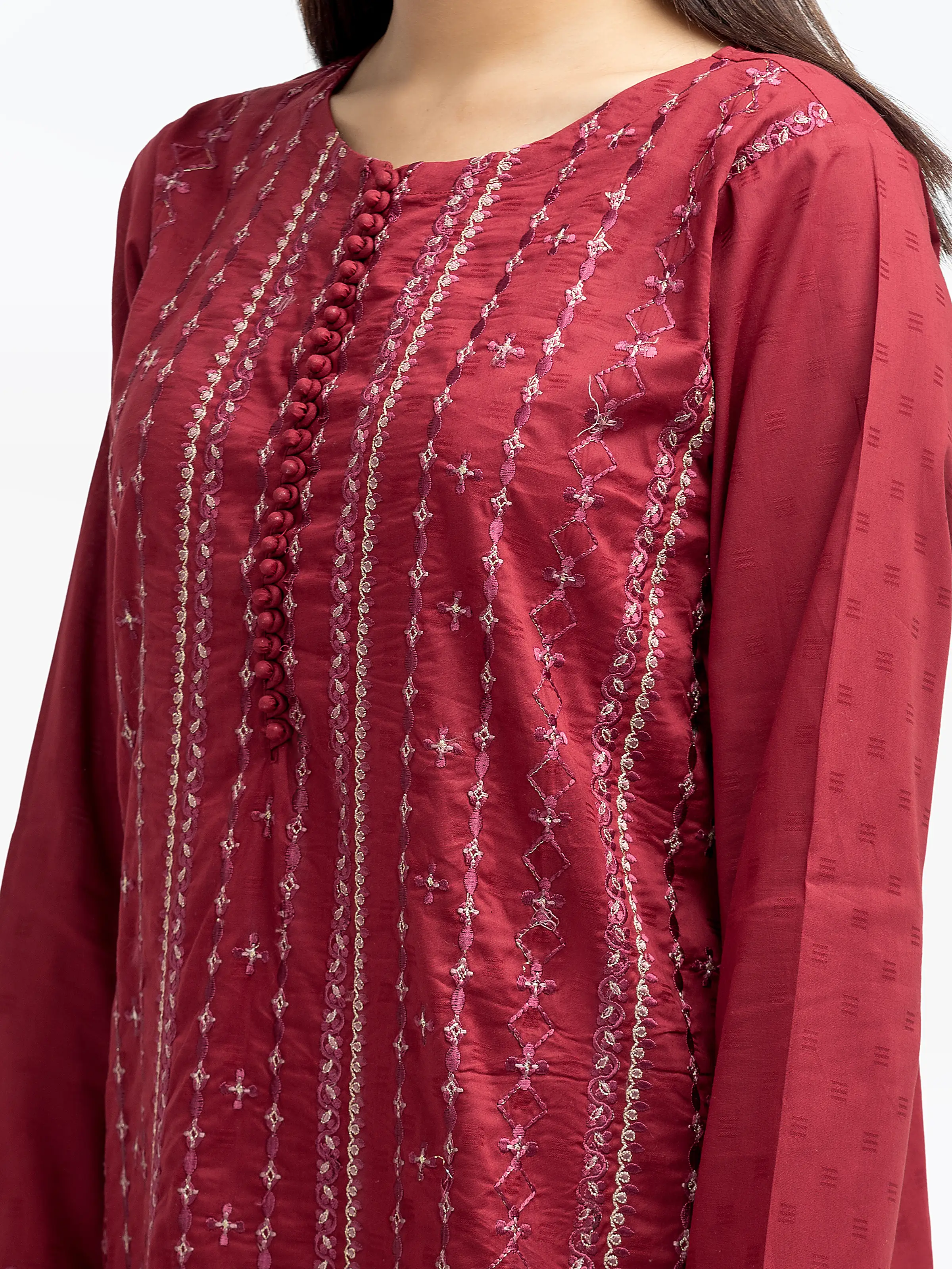 Pret Embroidered Dobby Suit - EWTKE24-80123-3P - Image 3