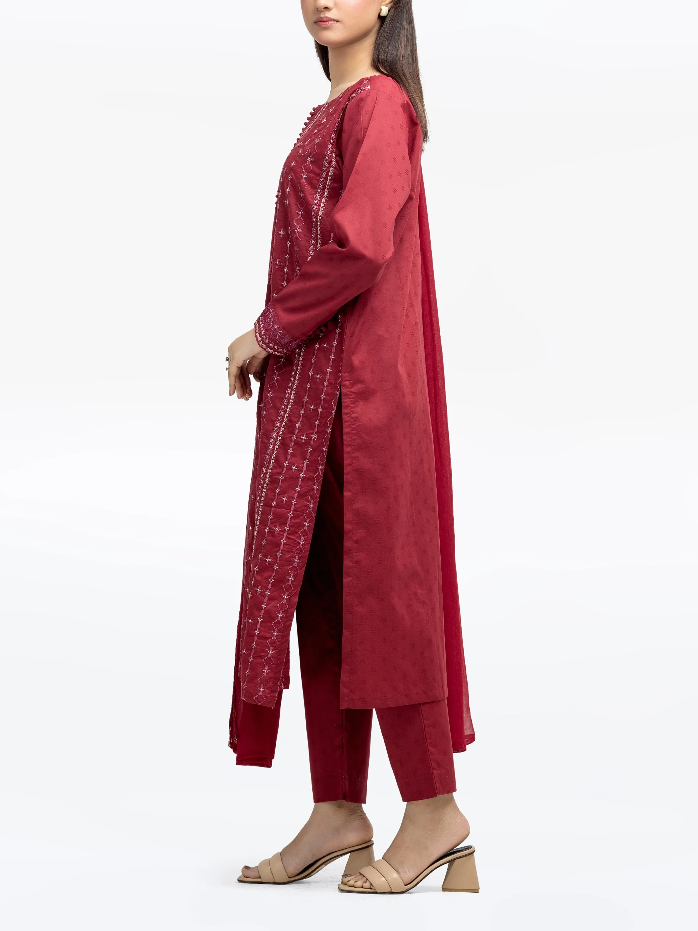 Pret Embroidered Dobby Suit - EWTKE24-80123-3P - Image 5