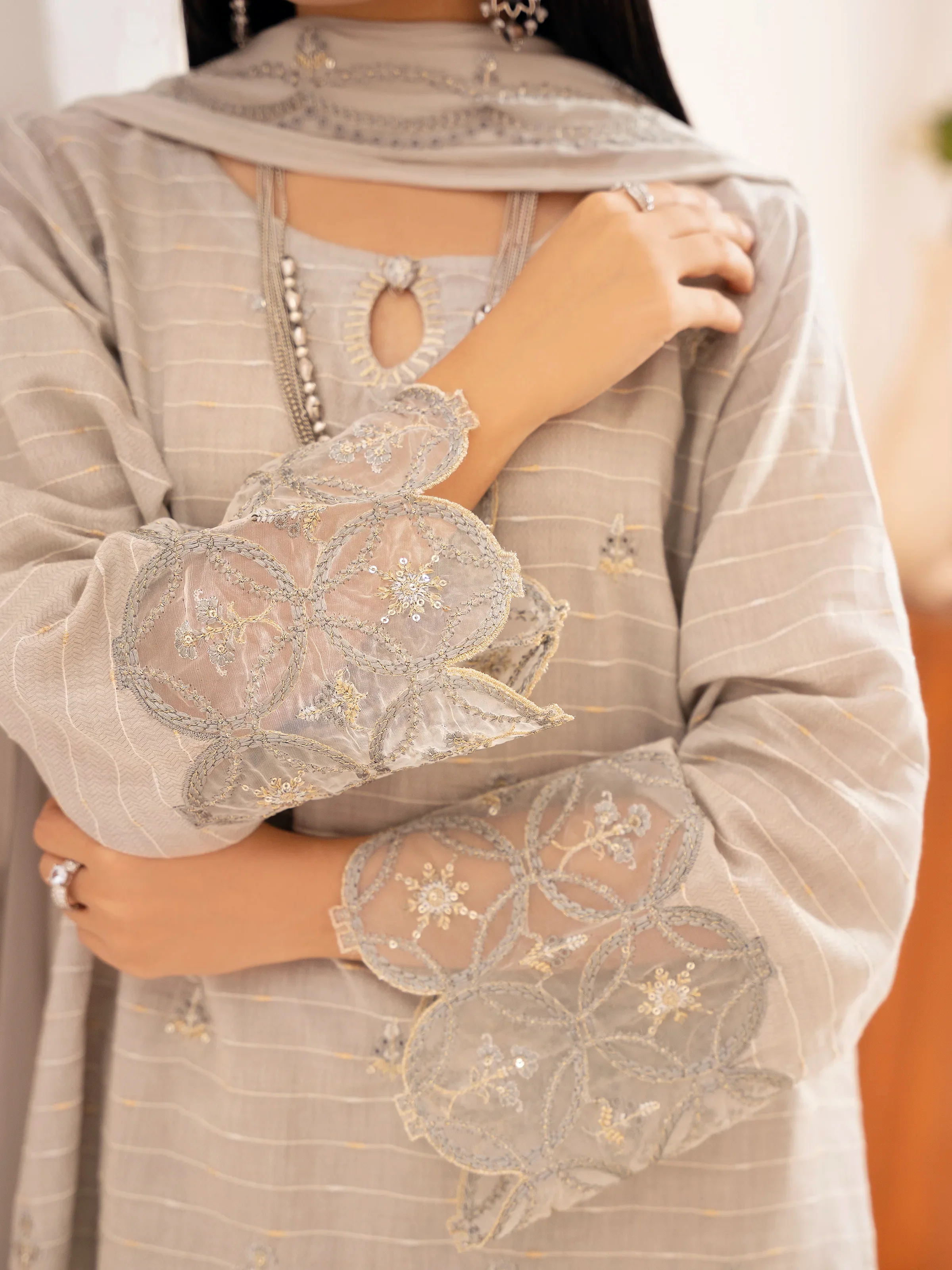 Pret Embroidered Dobby Suit - EWTKE24-80323-3P - Image 2