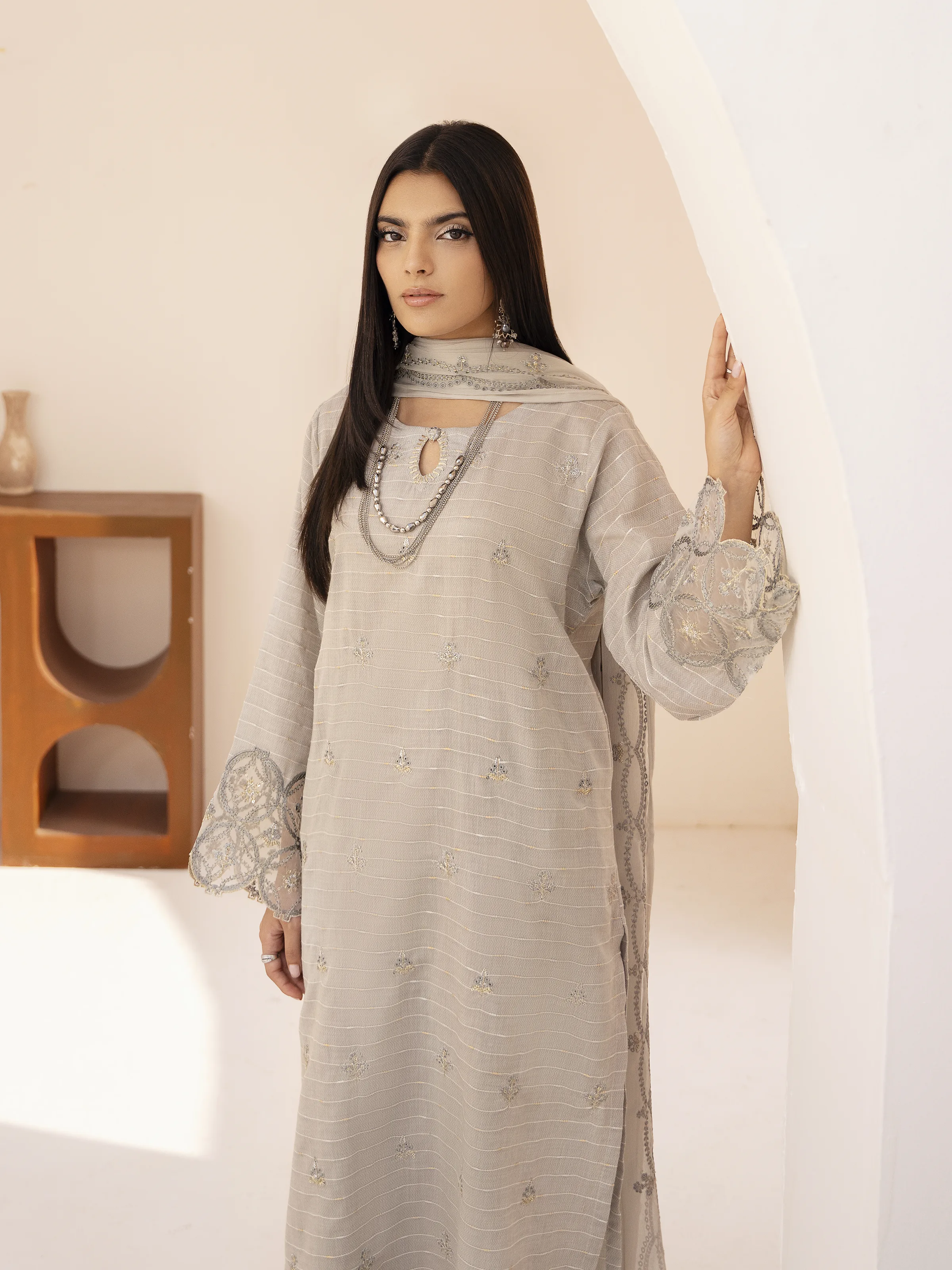 Pret Embroidered Dobby Suit - EWTKE24-80323-3P - Image 7