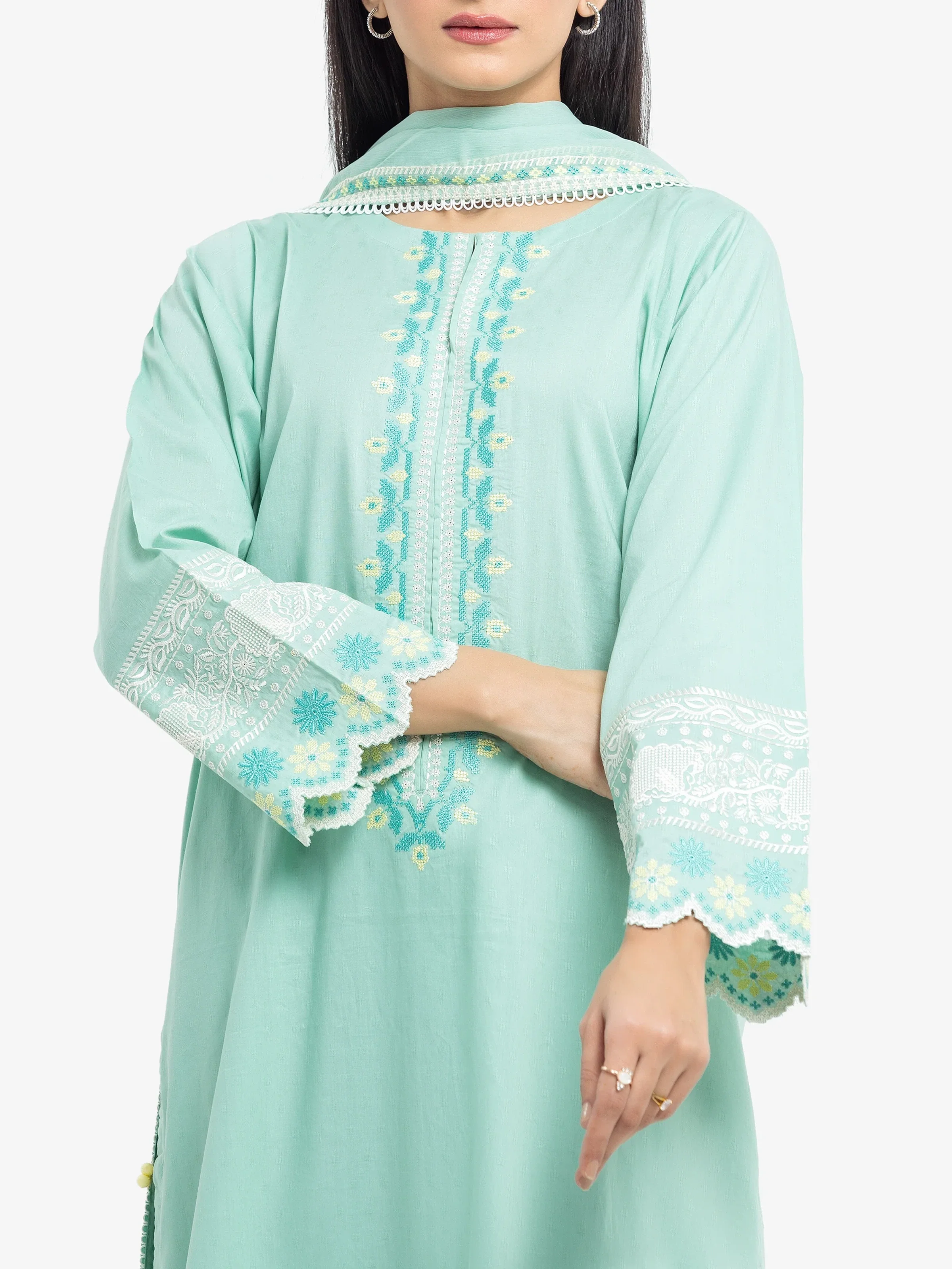 Pret Embroidered Dobby Suit - EWTKE24-81328-3P - Image 2