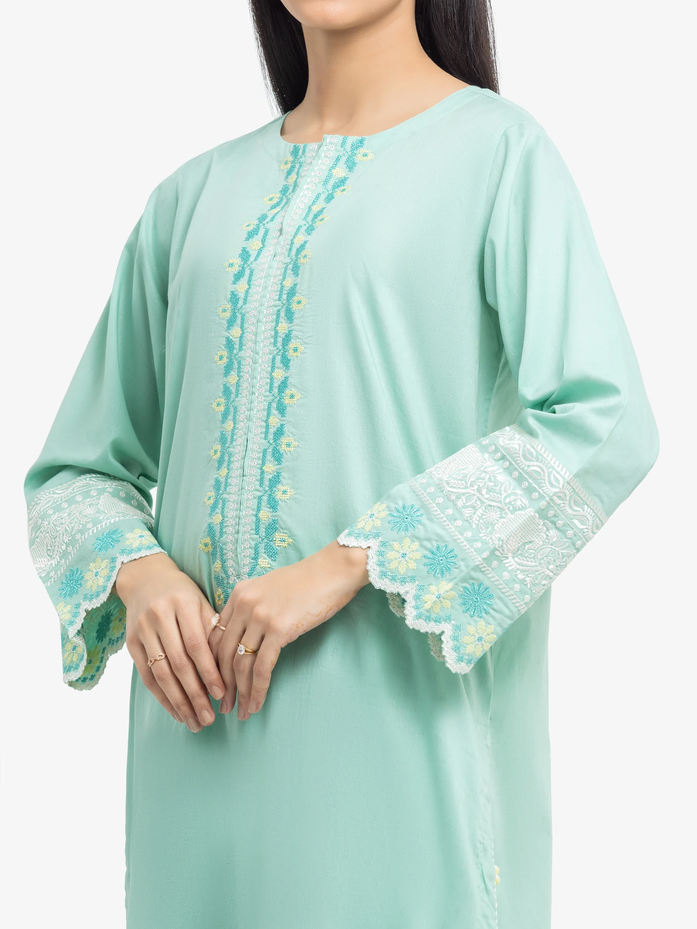Pret Embroidered Dobby Suit - EWTKE24-81328-3P - Image 3