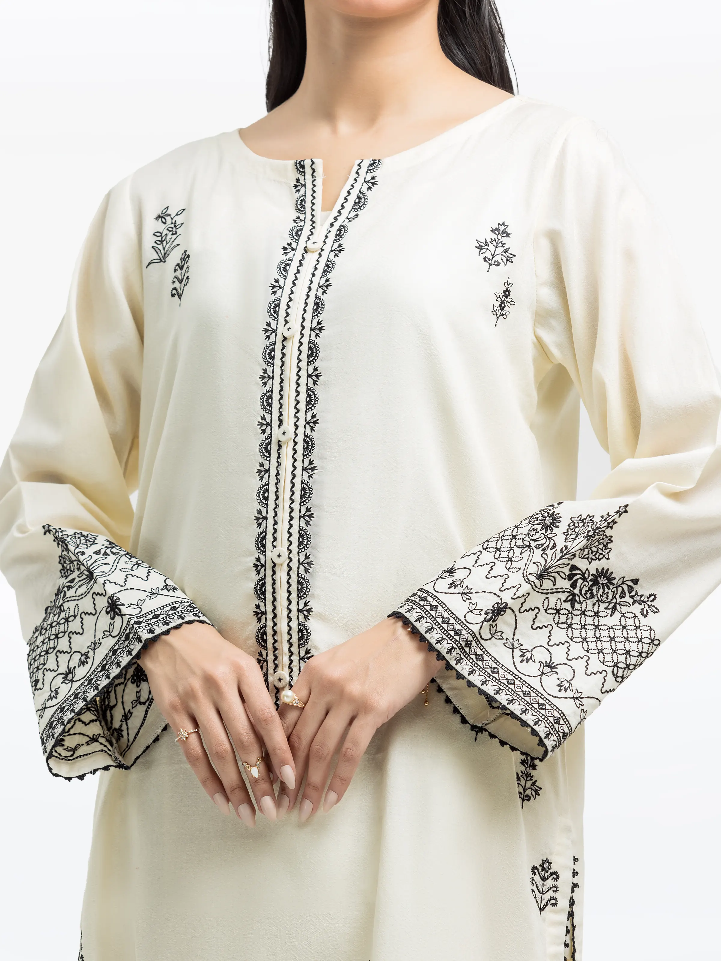Pret Embroidered Dobby Suit - EWTKE24-81330-3P - Image 3