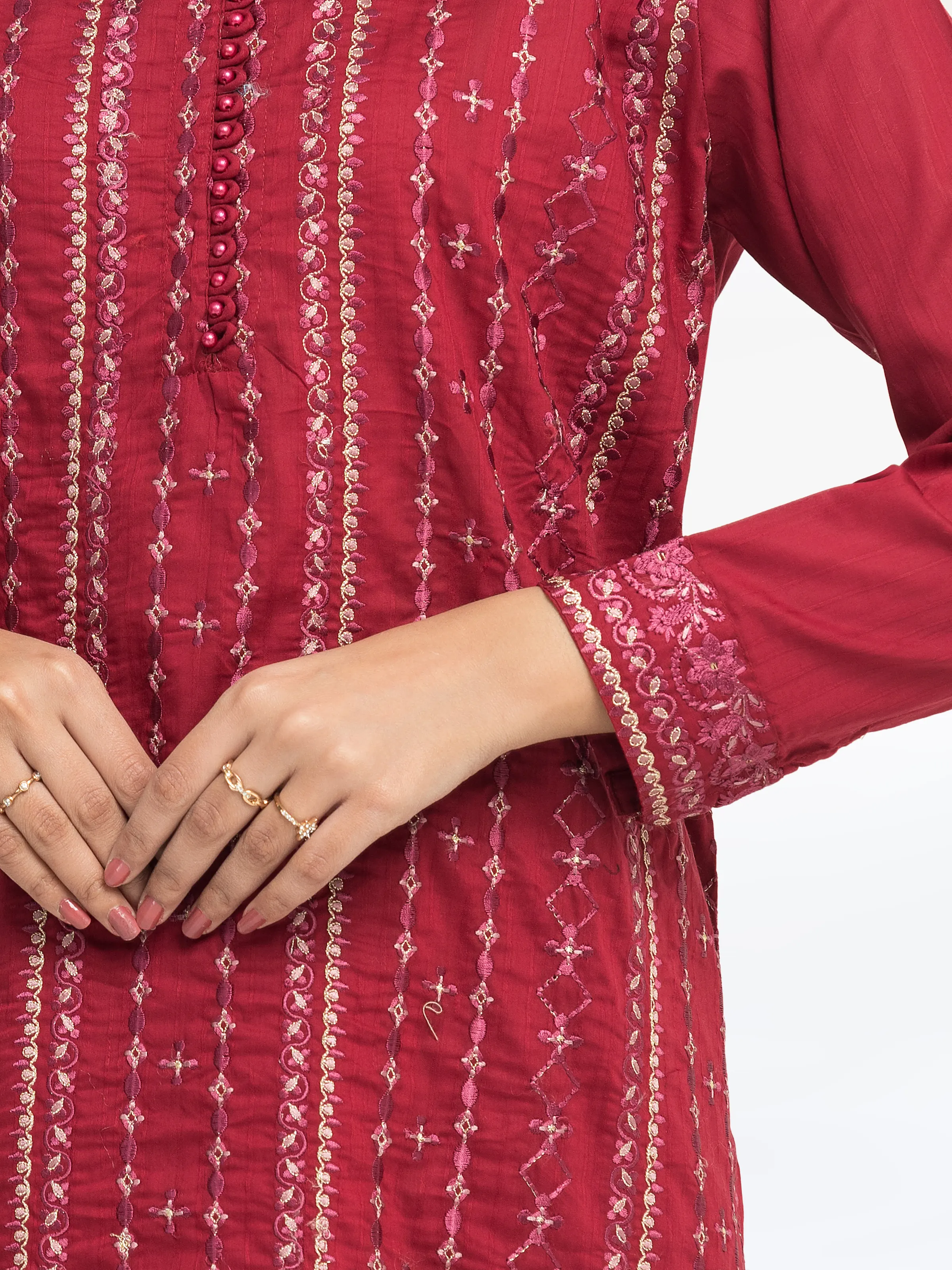 Pret Embroidered Dobby Suit - EWTKE24-81333-3P - Image 4
