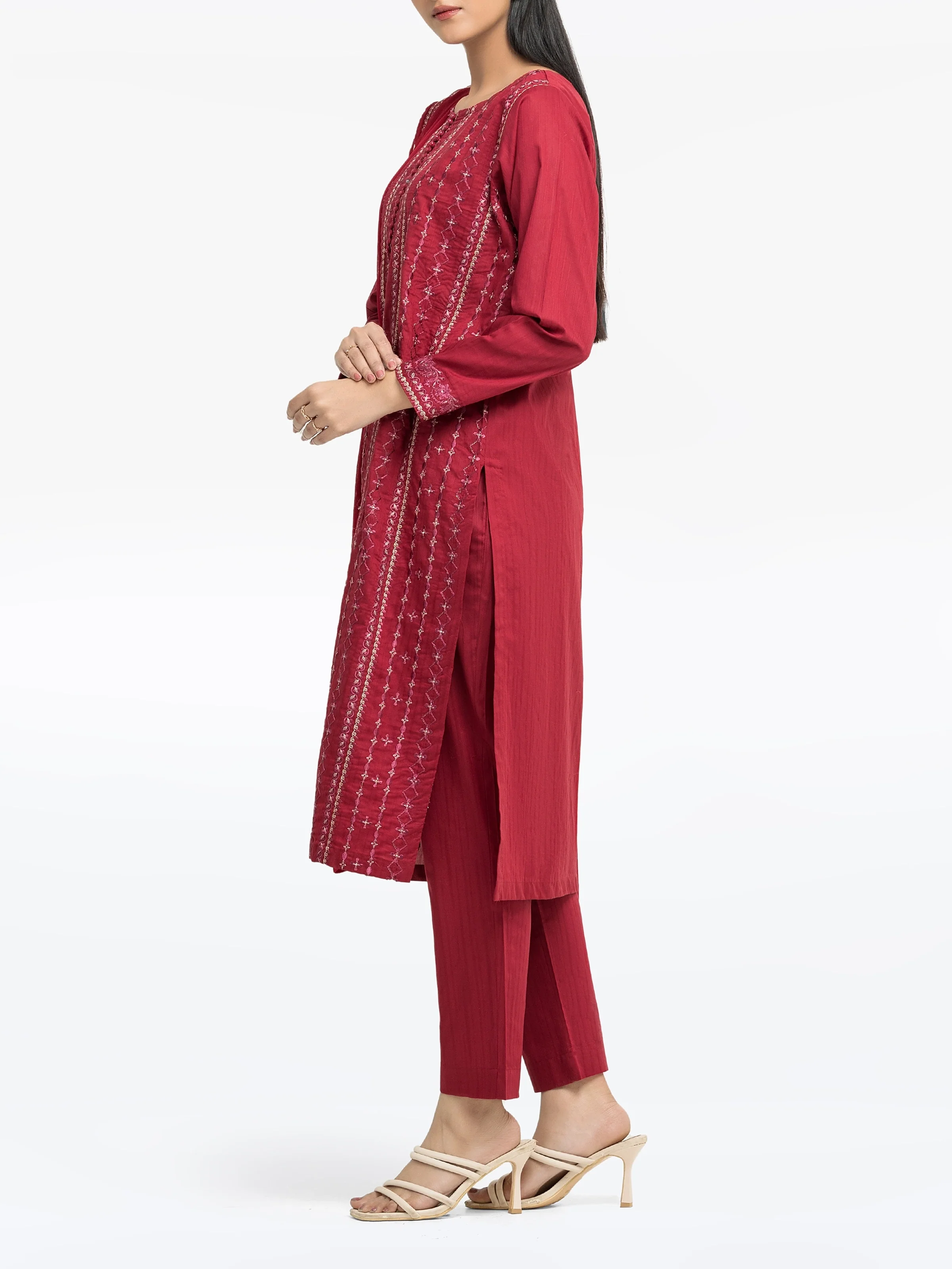 Pret Embroidered Dobby Suit - EWTKE24-81333-3P - Image 5