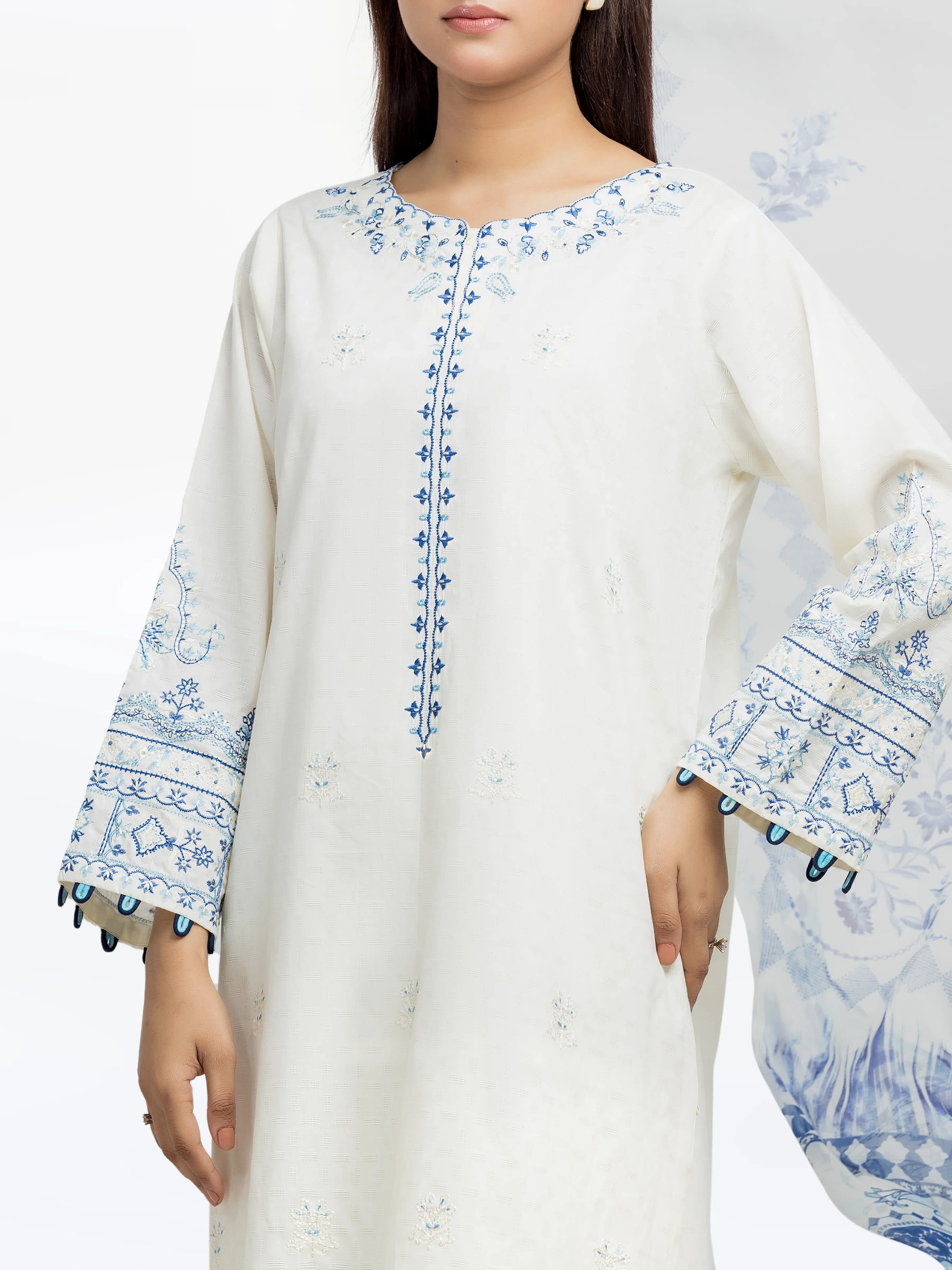 Pret Embroidered Dobby Suit - EWTKE24-81334-3P - Image 2