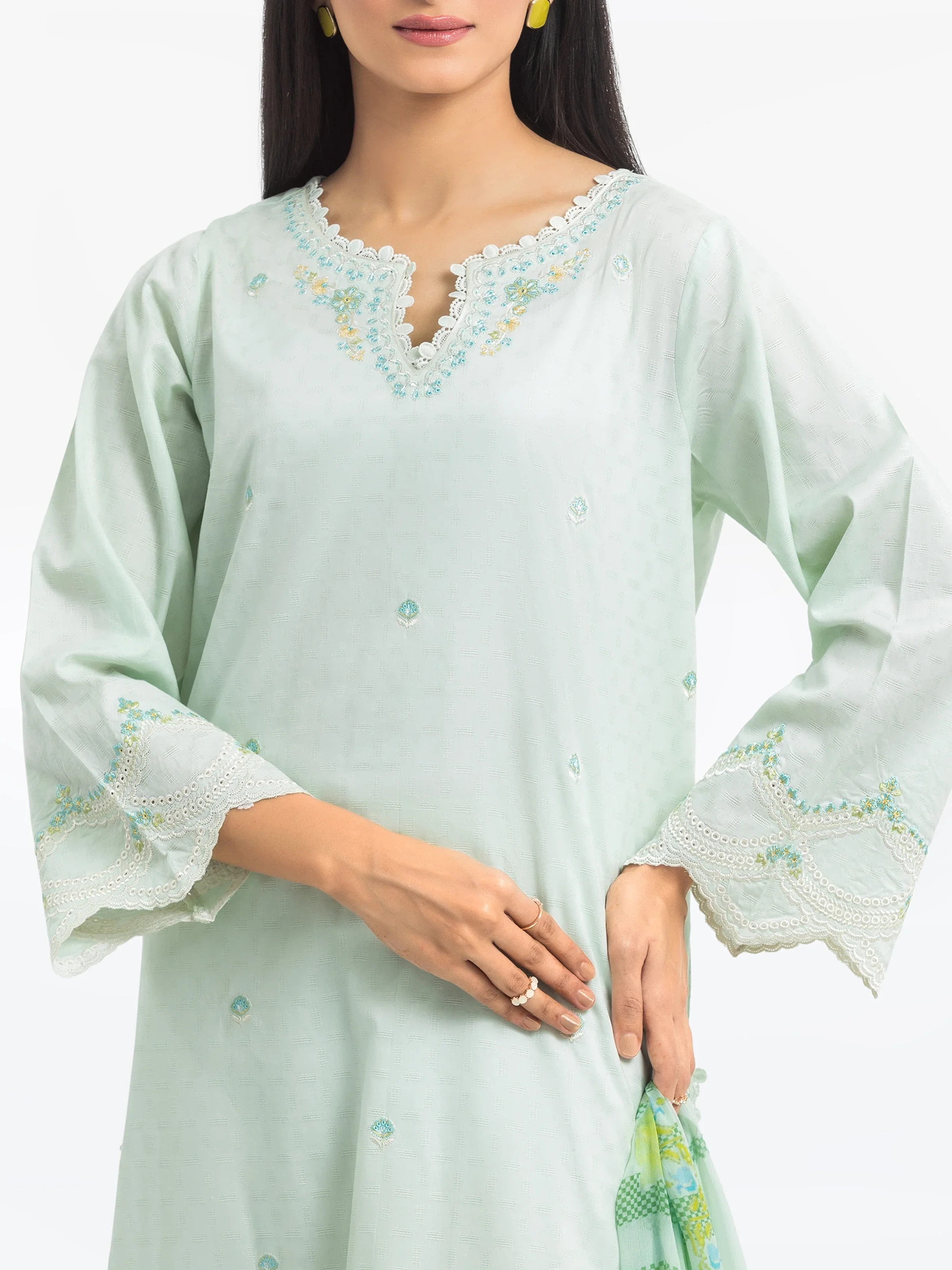 Pret Embroidered Dobby Suit - EWTKE24-81338-3P - Image 2