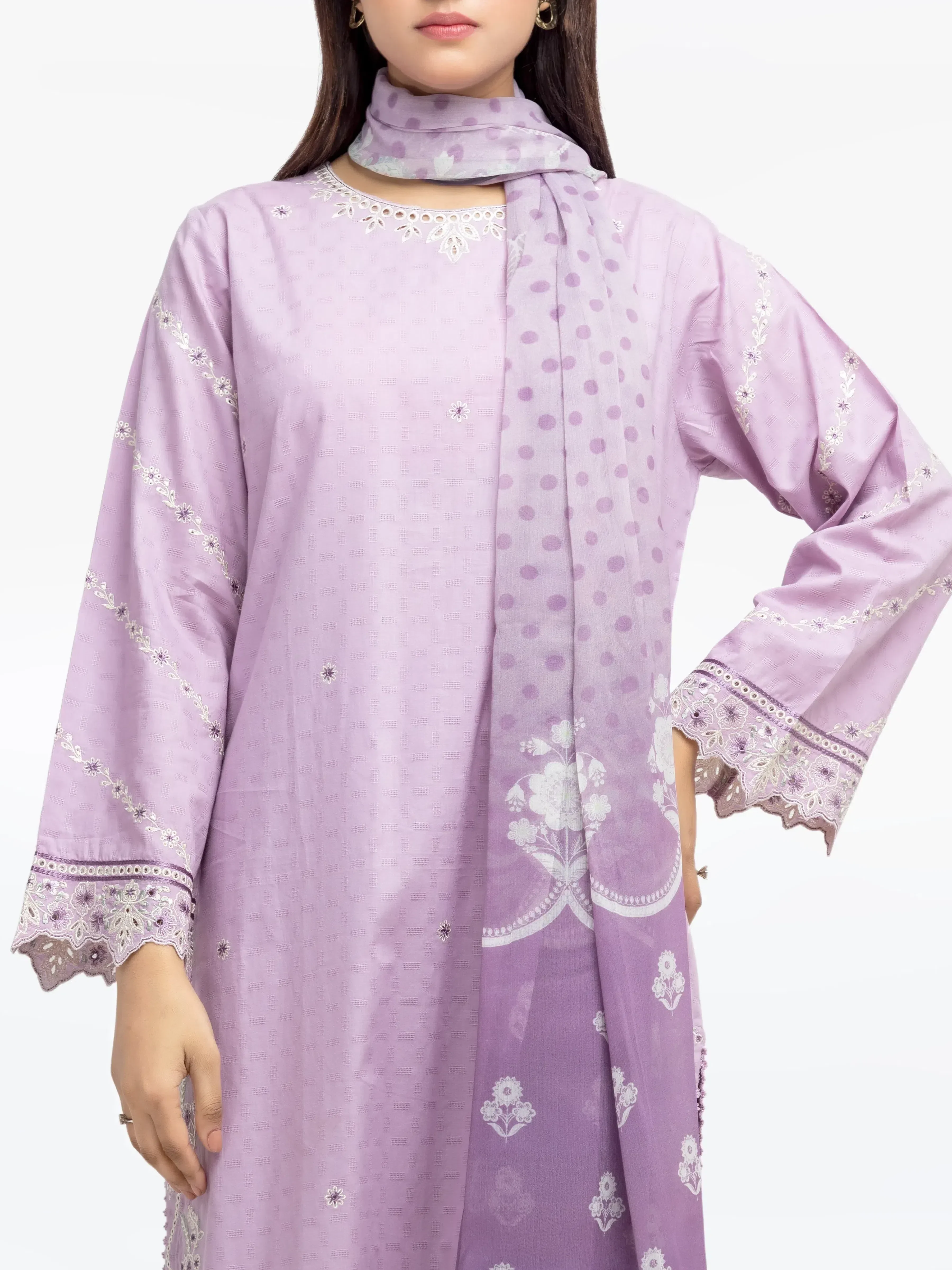 Pret Embroidered Dobby Suit - EWTKE24-81339-3P - Image 2