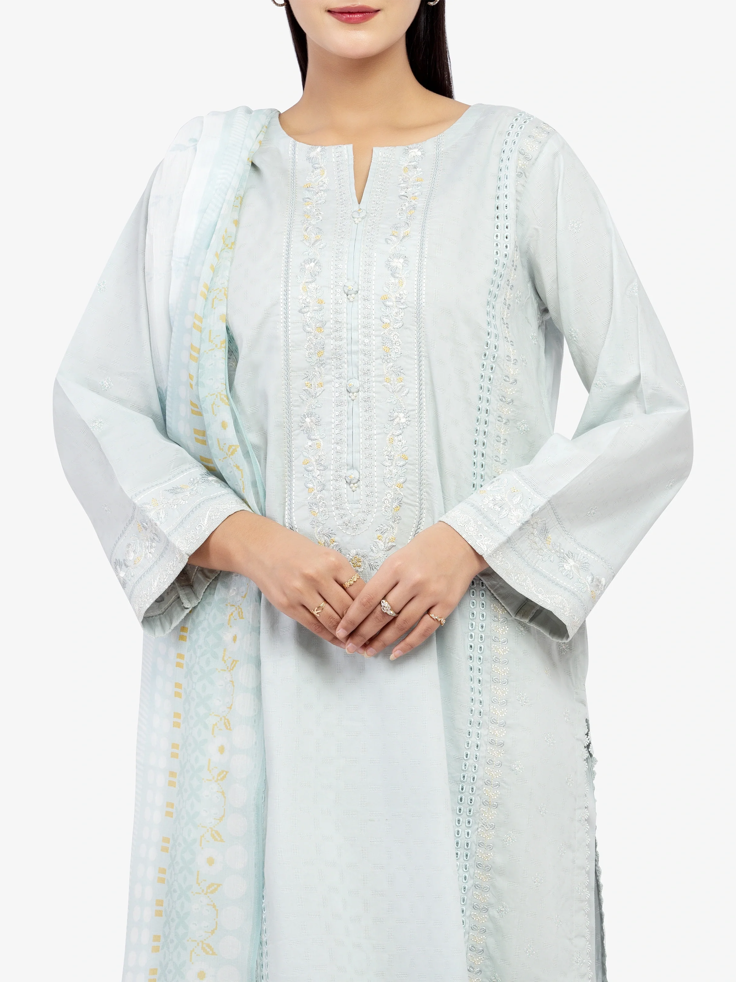 Pret Embroidered Dobby Suit - EWTKE24-81340-3P - Image 2