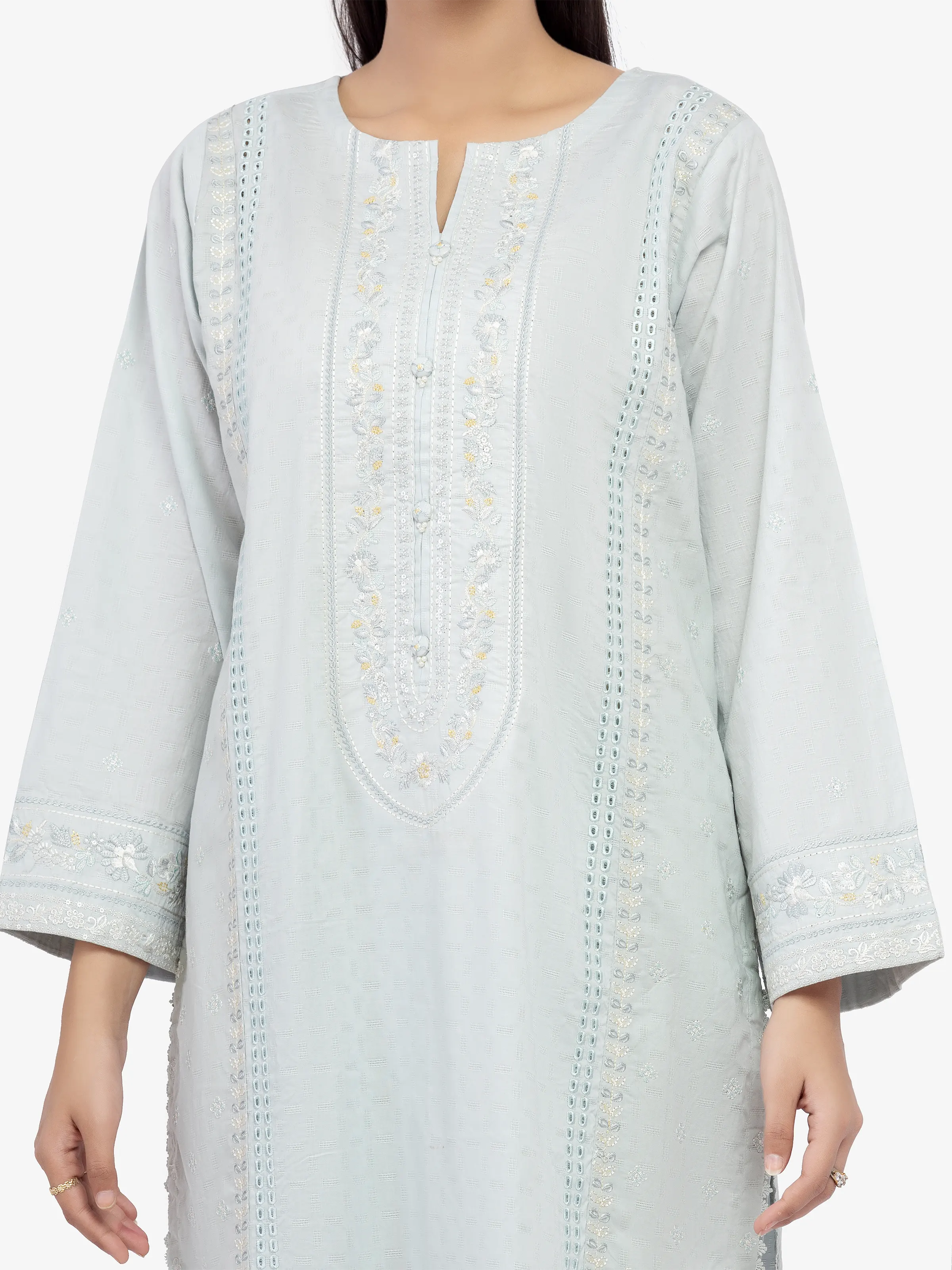 Pret Embroidered Dobby Suit - EWTKE24-81340-3P - Image 3