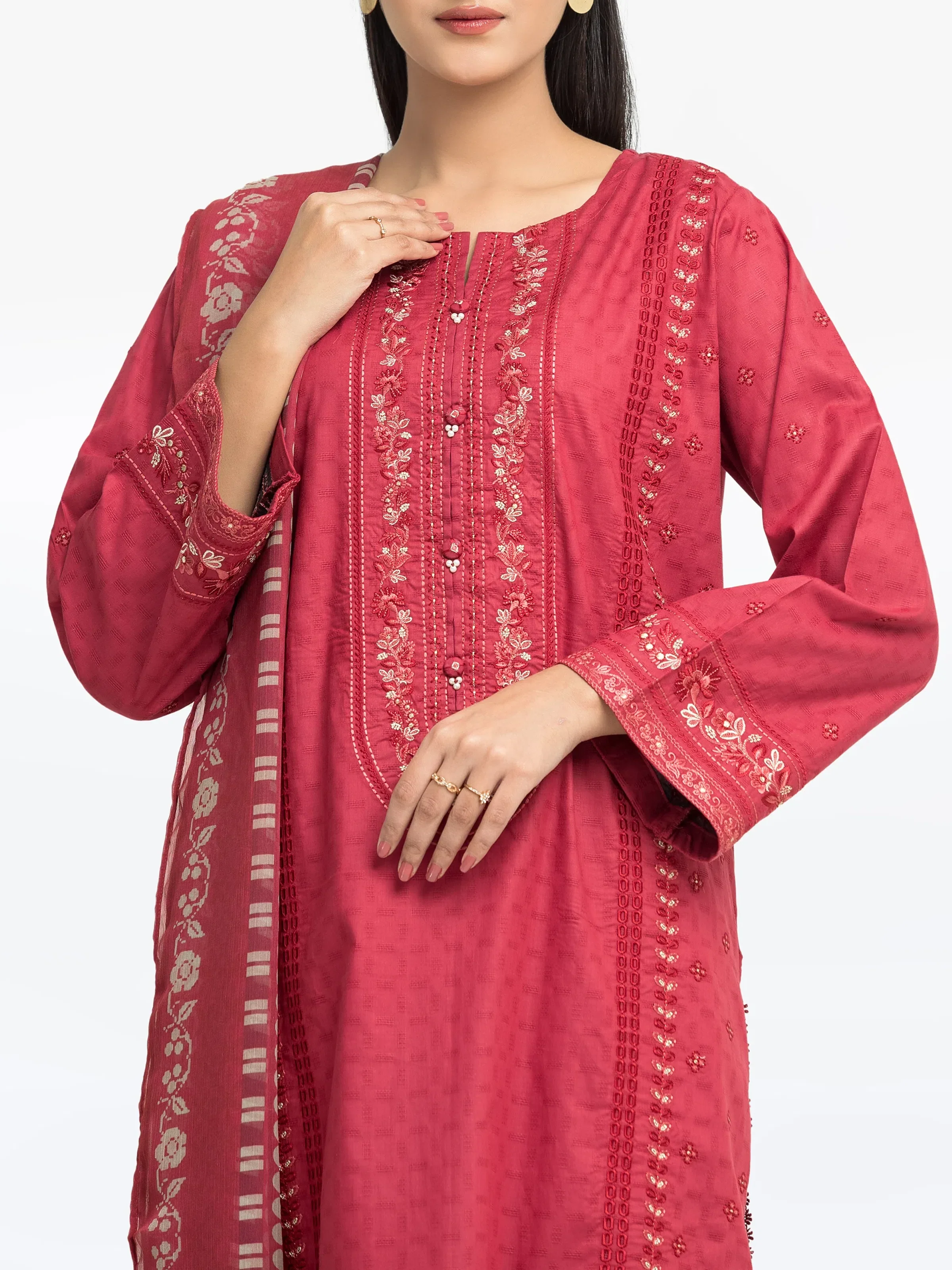 Pret Embroidered Dobby Suit - EWTKE24-81341-3P - Image 2