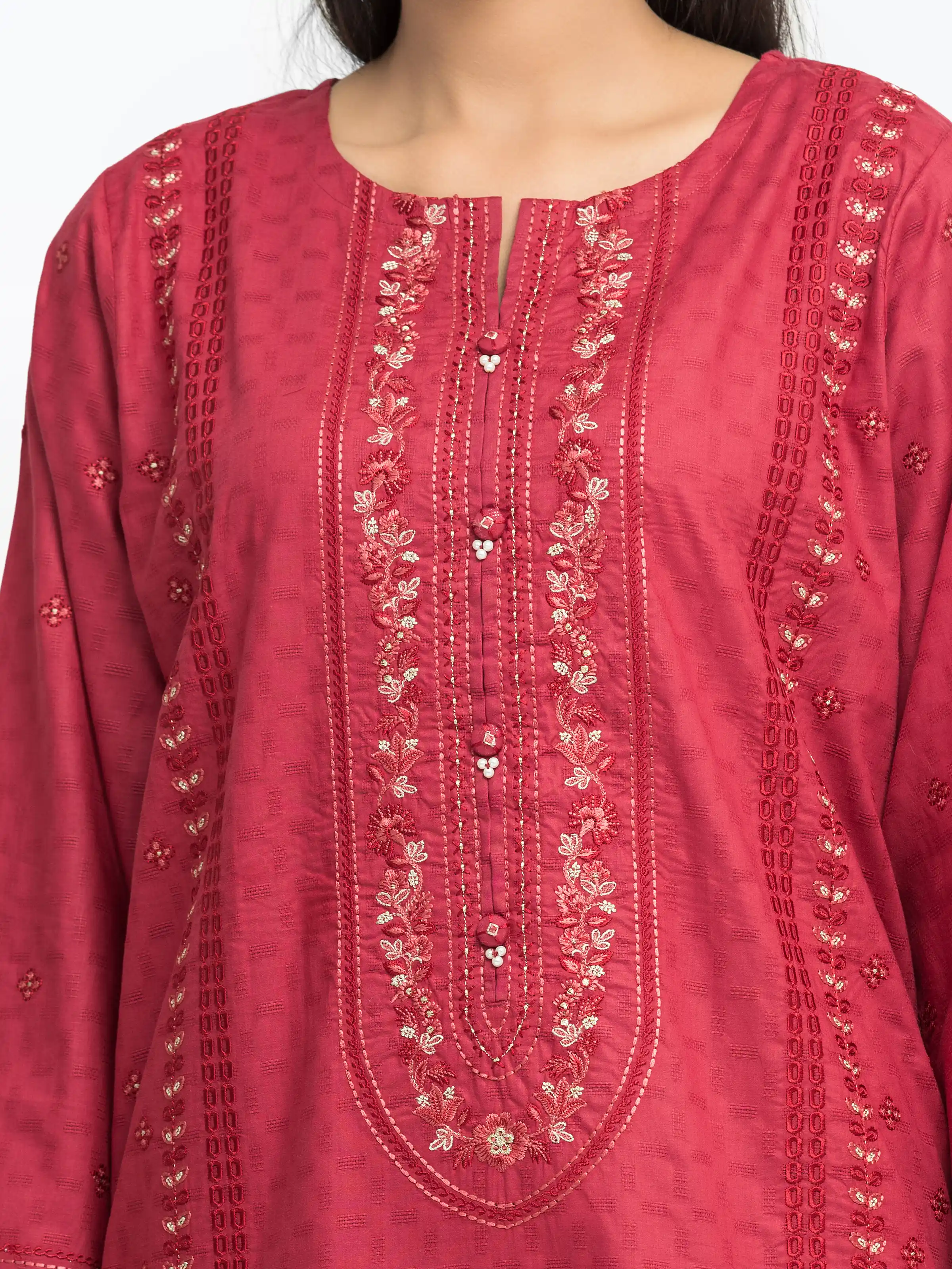 Pret Embroidered Dobby Suit - EWTKE24-81341-3P - Image 3
