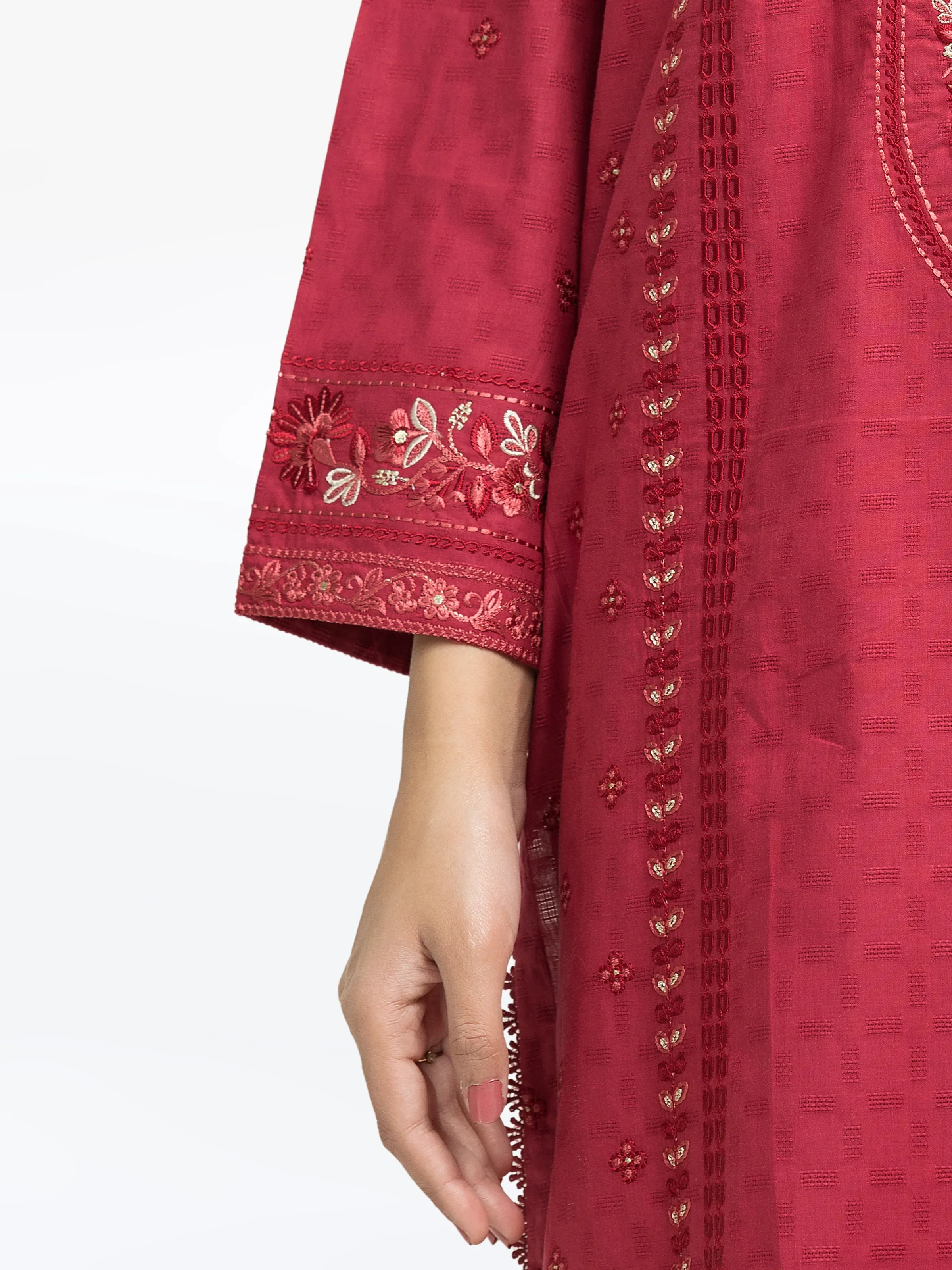 Pret Embroidered Dobby Suit - EWTKE24-81341-3P - Image 4