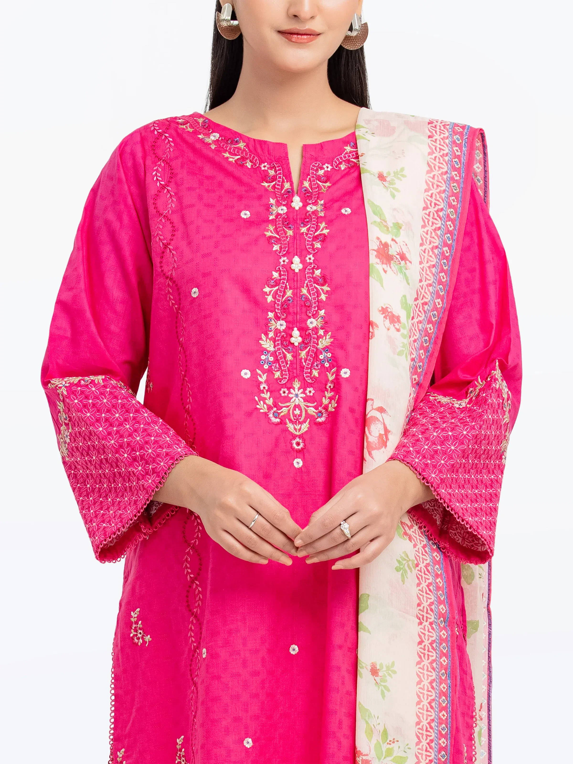 Pret Embroidered Dobby Suit - EWTKE24-81342-3P - Image 2