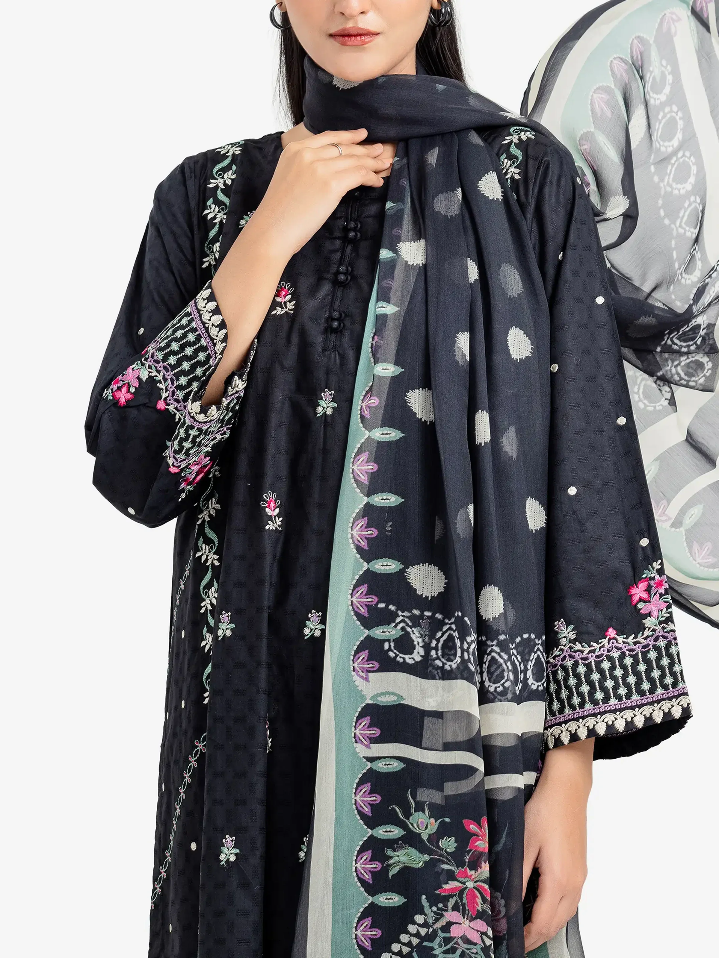 Pret Embroidered Dobby Suit - EWTKE24-81343-3P - Image 2