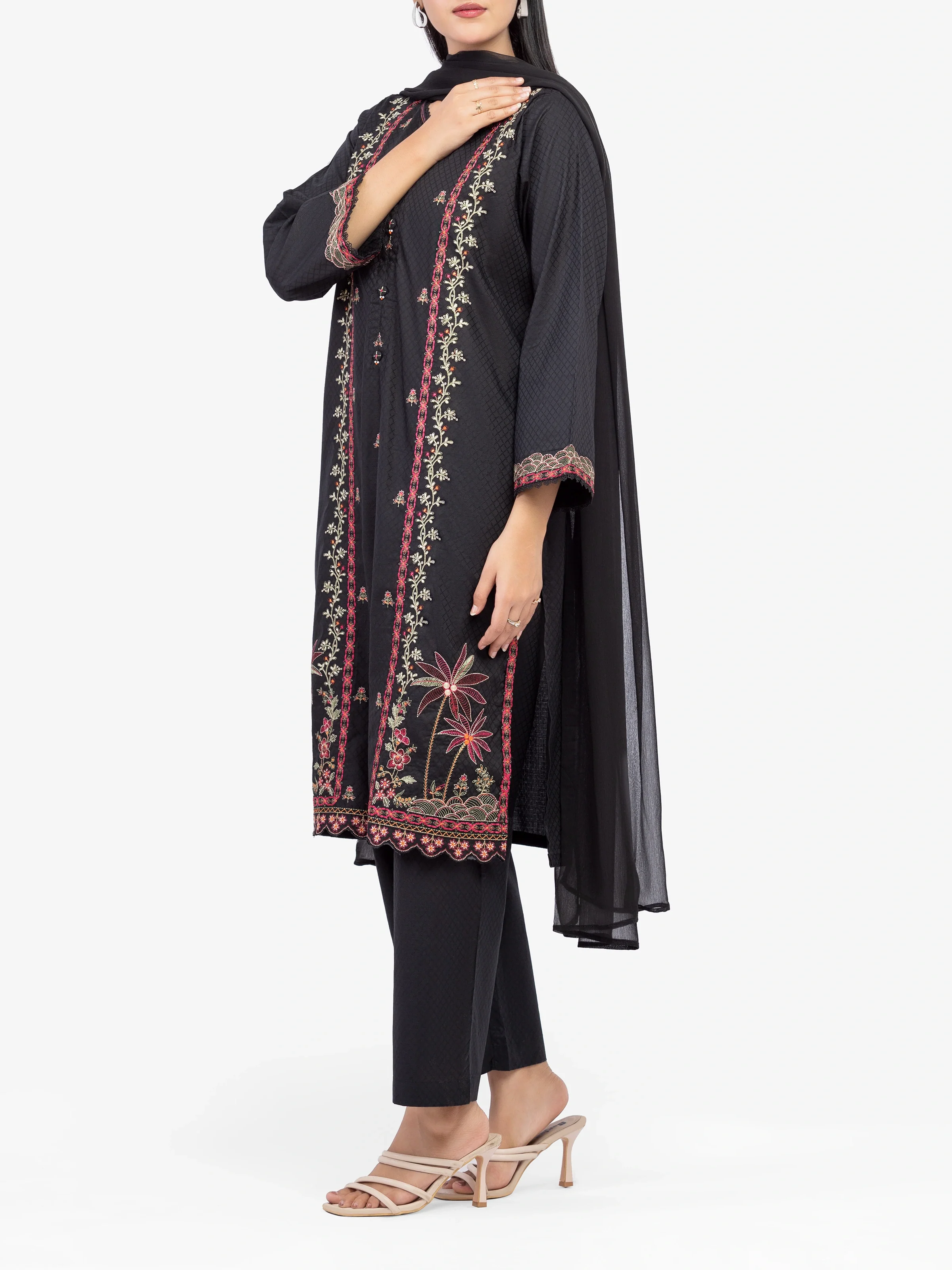 Pret Embroidered Dobby Suit - EWTKE24-81439-3P - Image 4