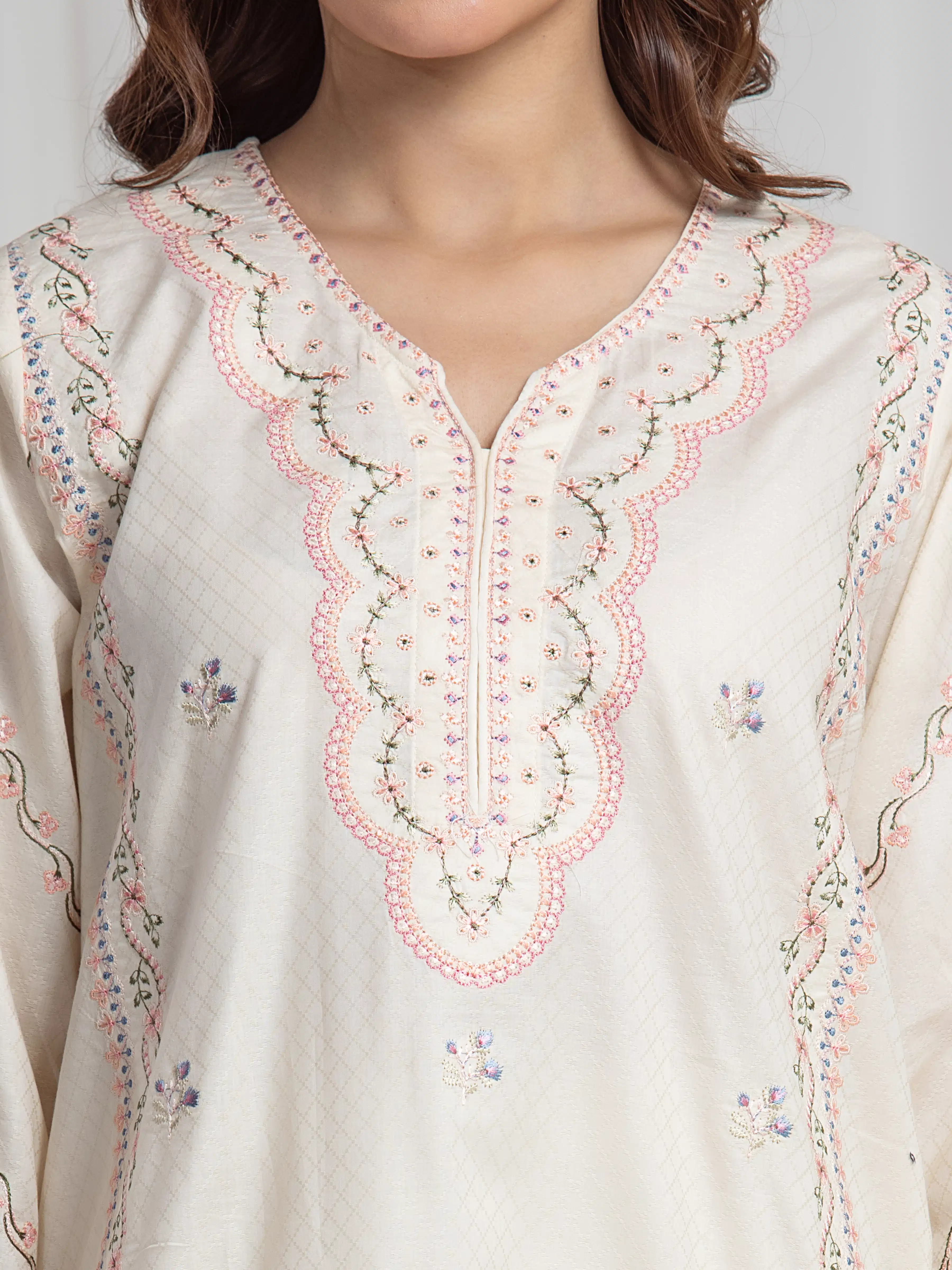 Pret Embroidered Dobby Suit - EWTKE5-81441-3P - Image 4
