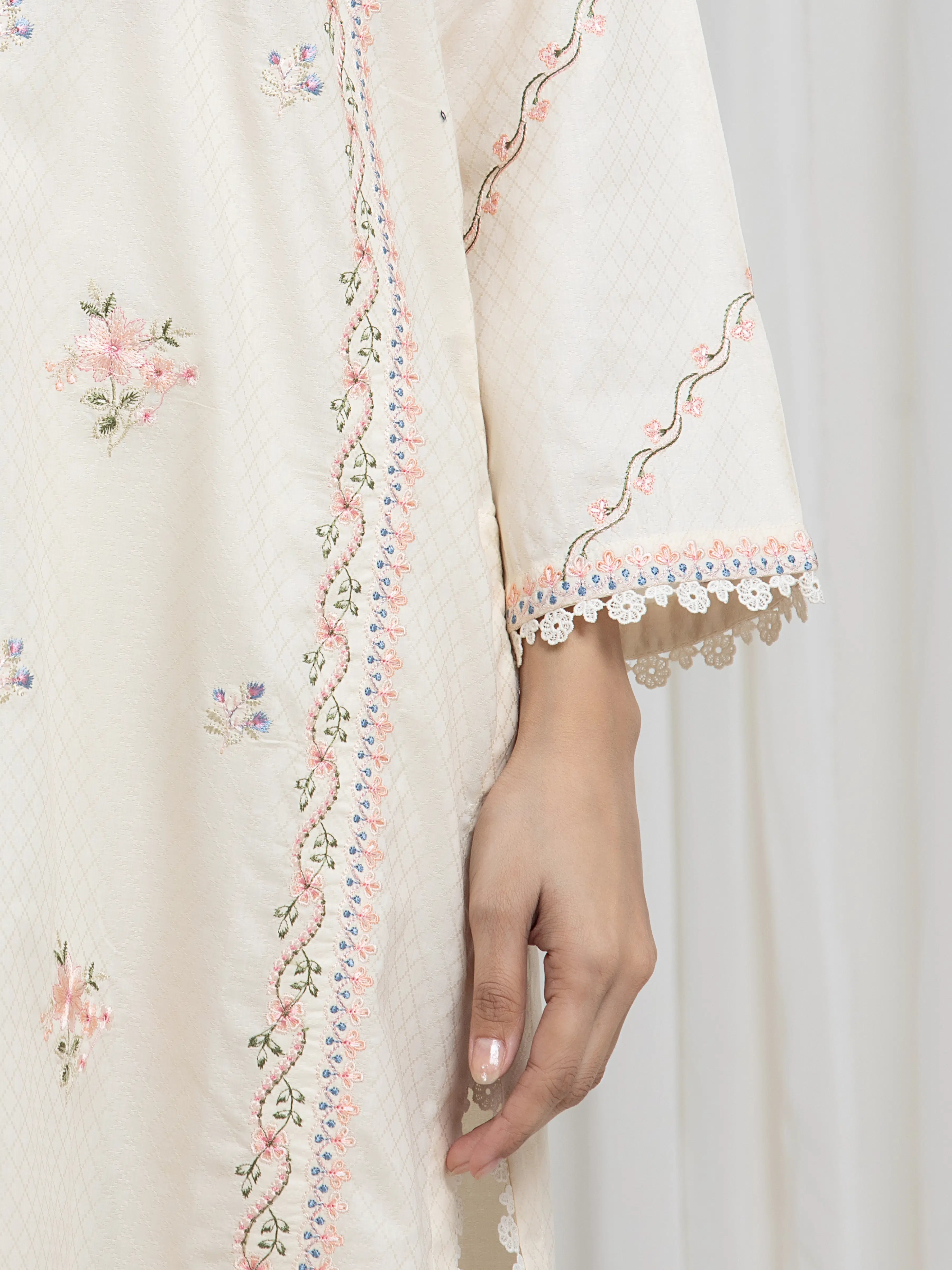 Pret Embroidered Dobby Suit - EWTKE5-81441-3P - Image 5