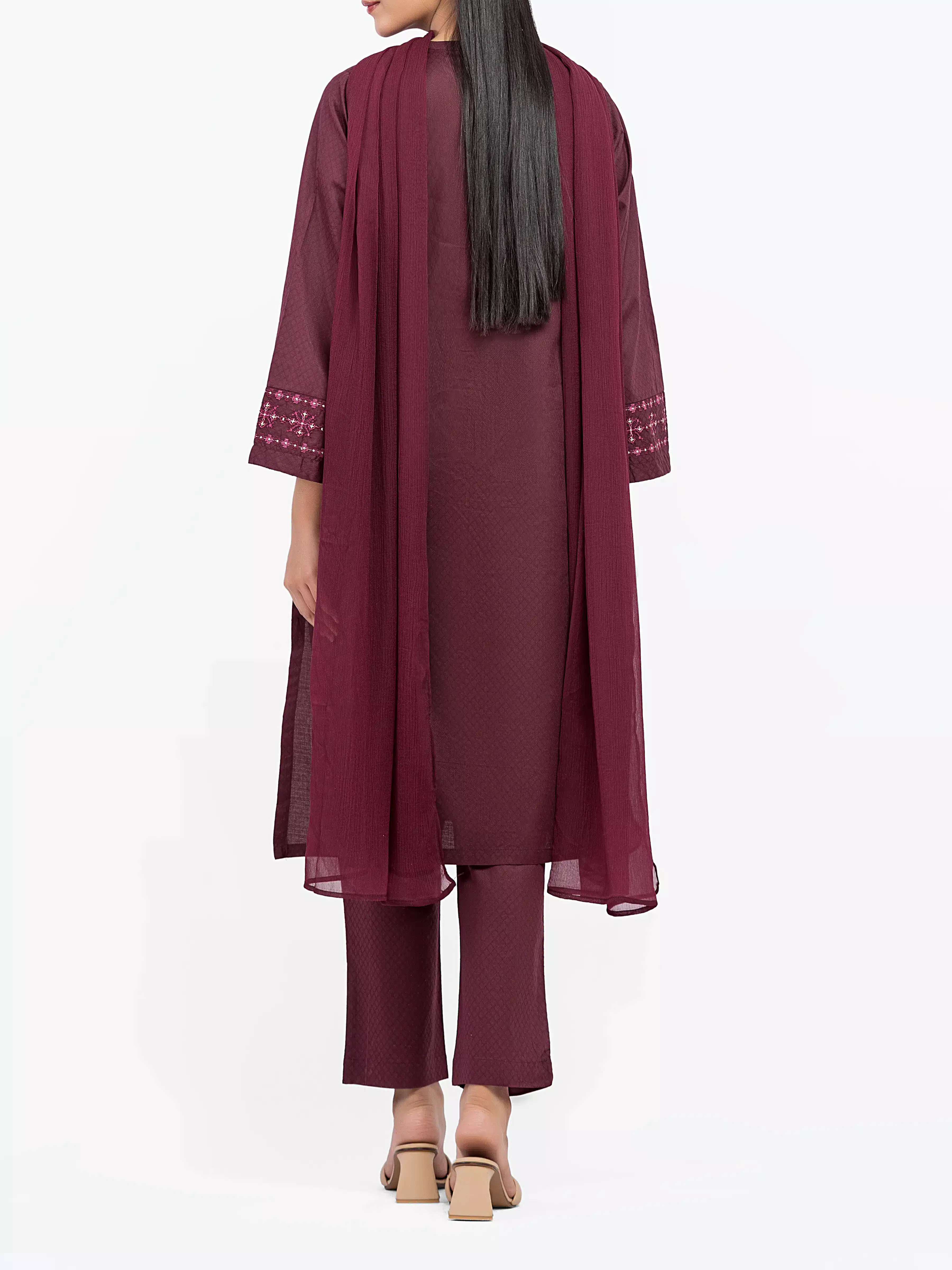 Pret Embroidered Dobby Suit - EWTKE5-81442-3P - Image 5