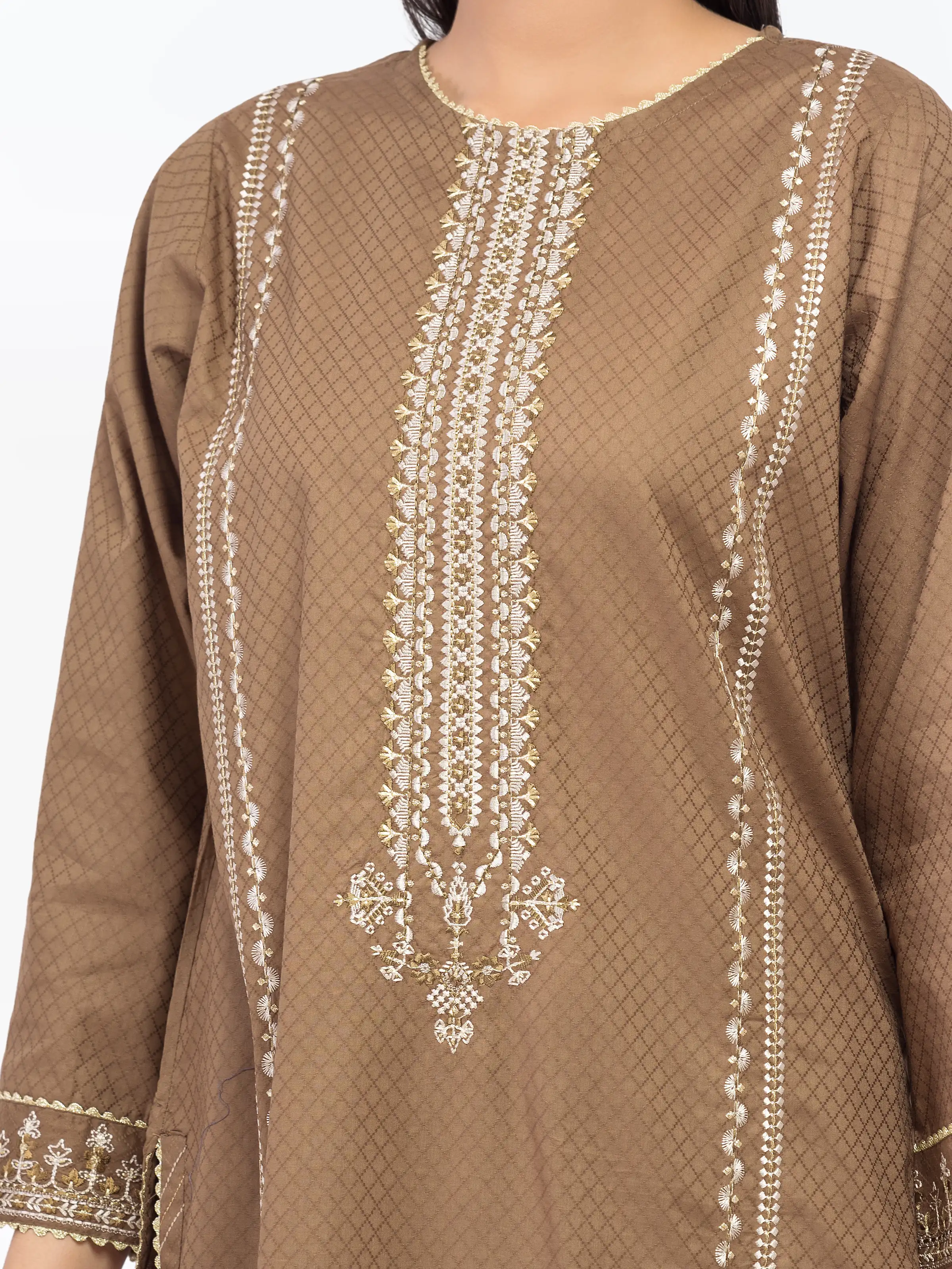 Pret Embroidered Dobby Suit - EWTKE5-81445-3P - Image 3