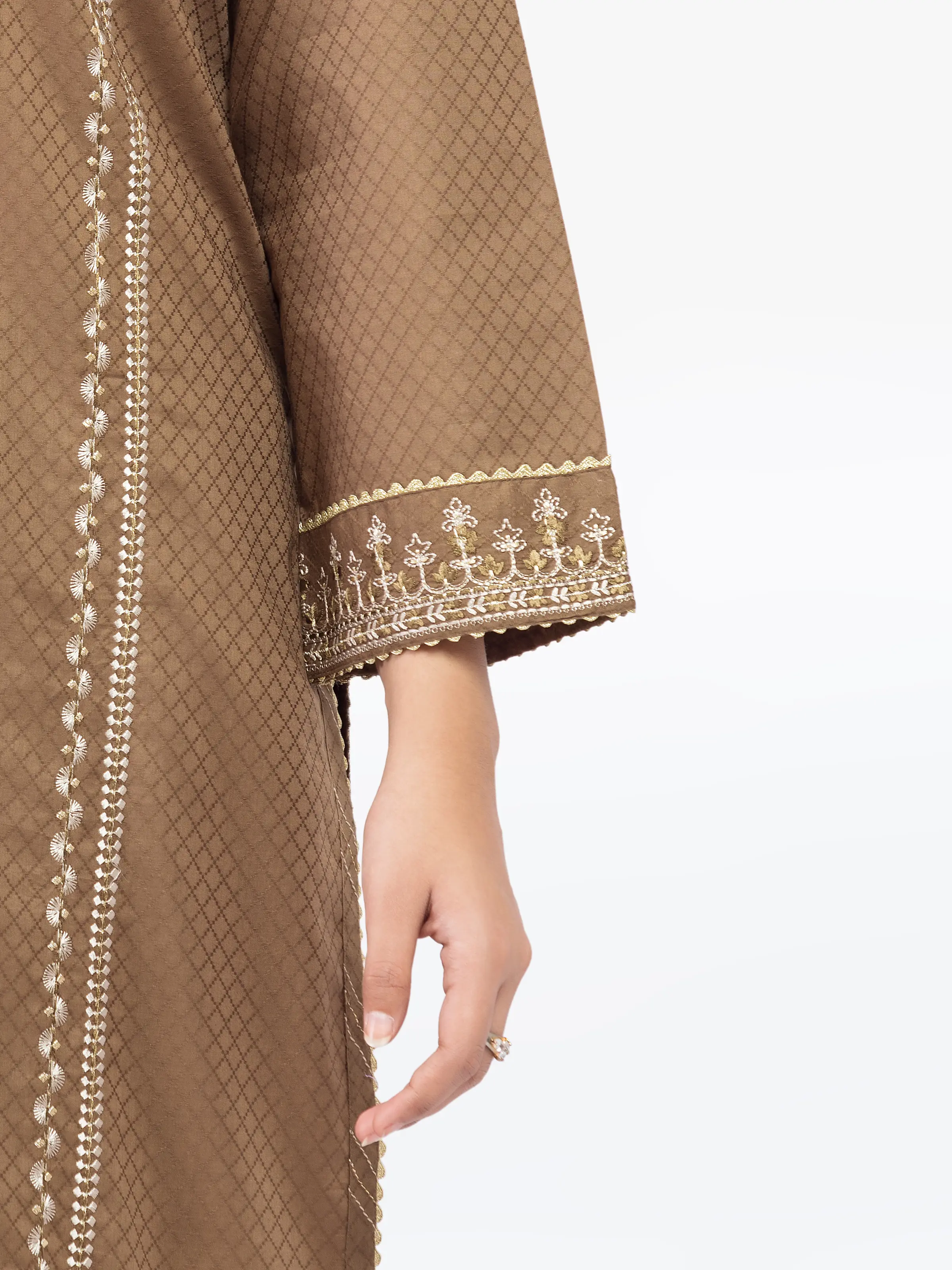 Pret Embroidered Dobby Suit - EWTKE5-81445-3P - Image 4