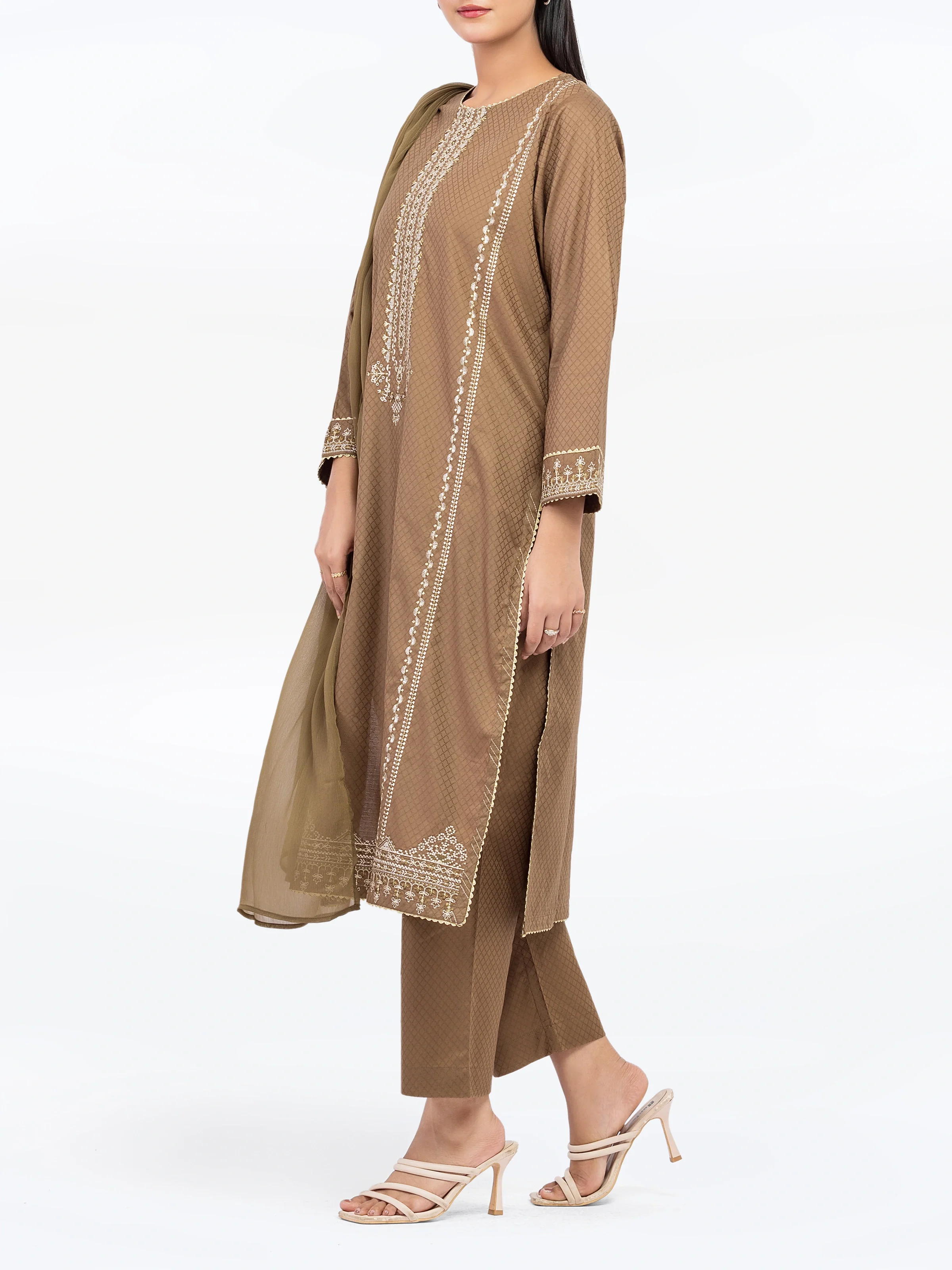 Pret Embroidered Dobby Suit - EWTKE5-81445-3P - Image 5