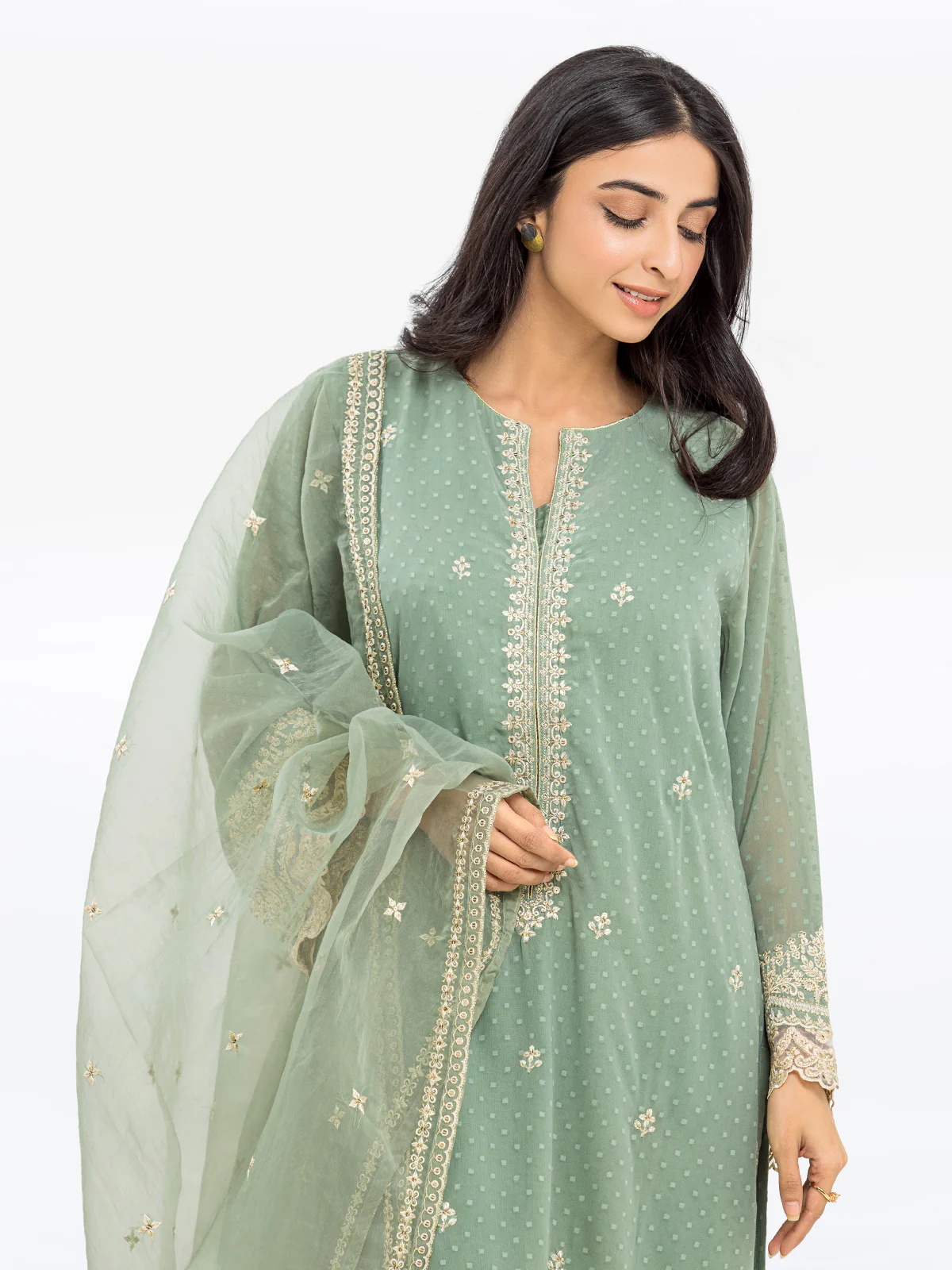 Pret Embroidered Georgette Suit - EWTKE24-69632-3P - Image 2