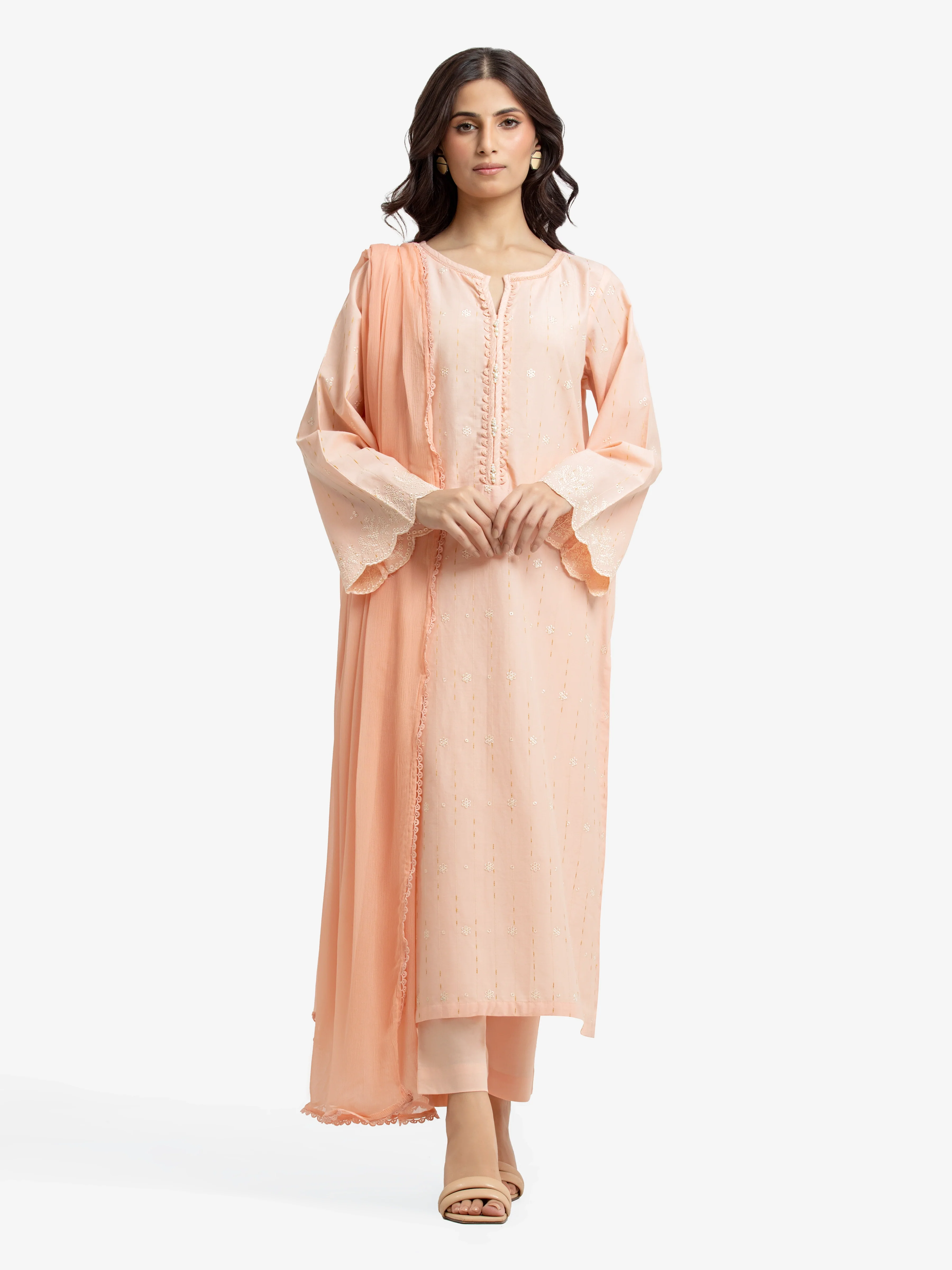 Pret Embroidered Jacquard Suit - EWTKE24-80100-3P - Image 2