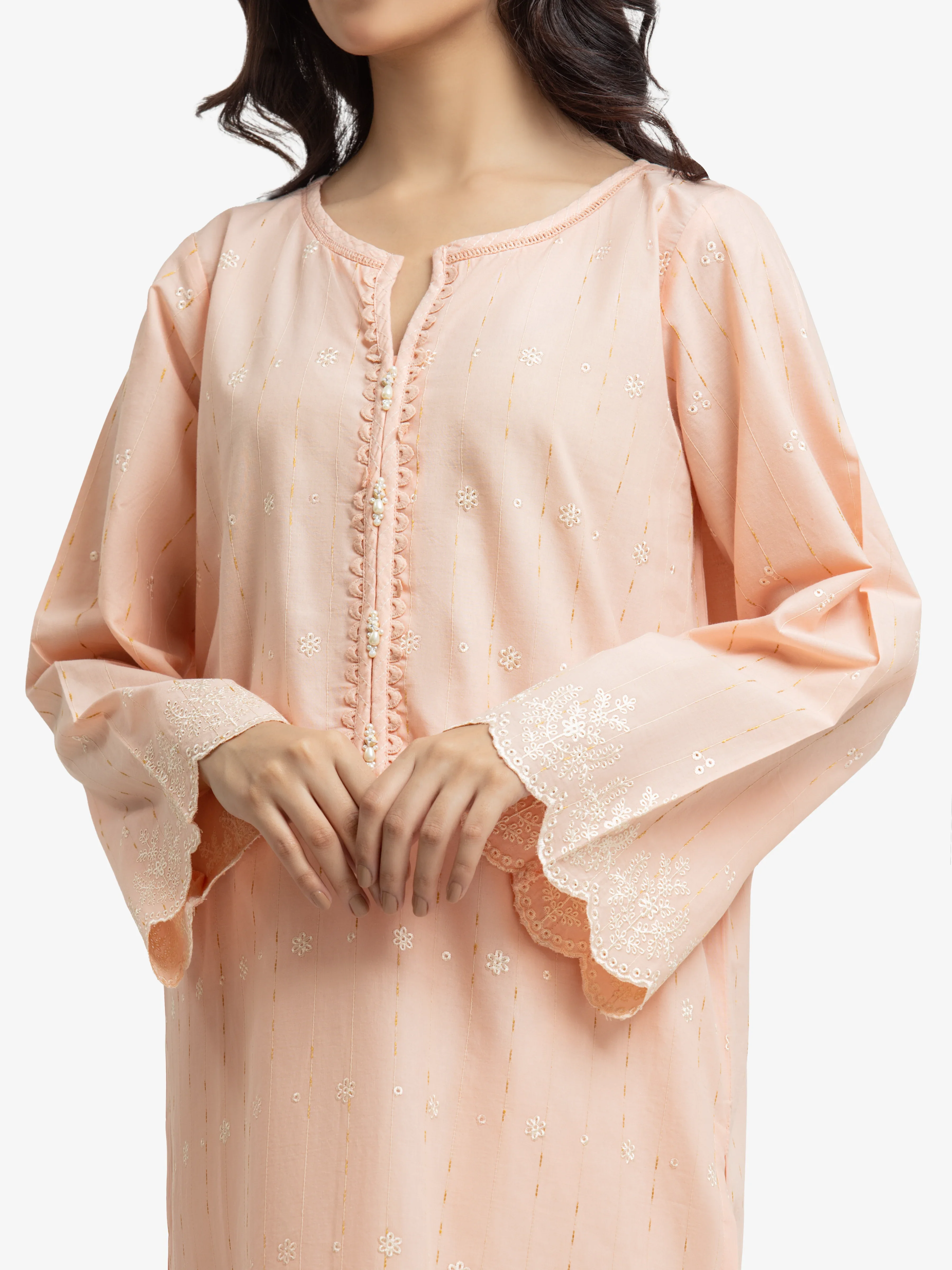 Pret Embroidered Jacquard Suit - EWTKE24-80100-3P - Image 3