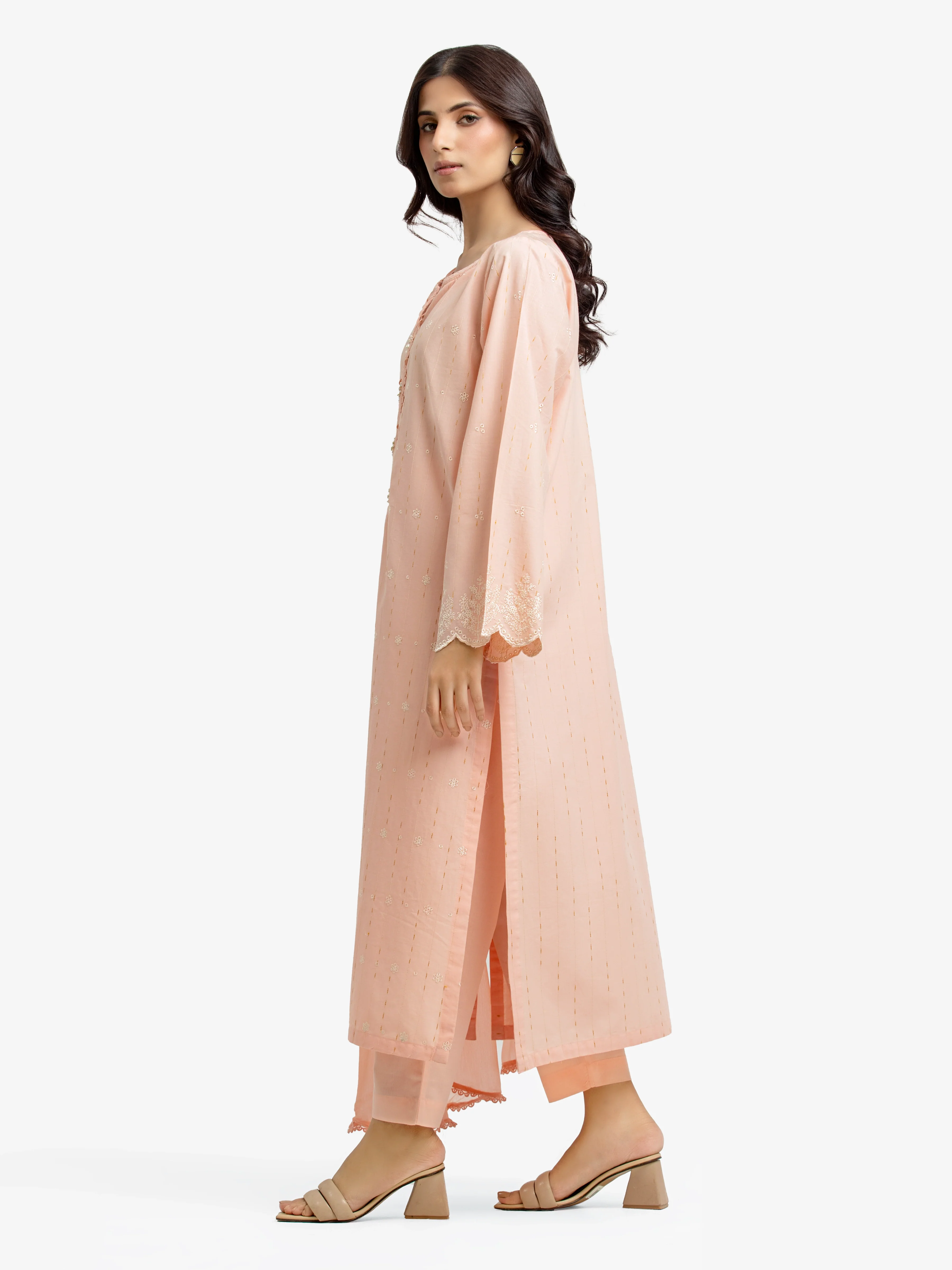 Pret Embroidered Jacquard Suit - EWTKE24-80100-3P - Image 4