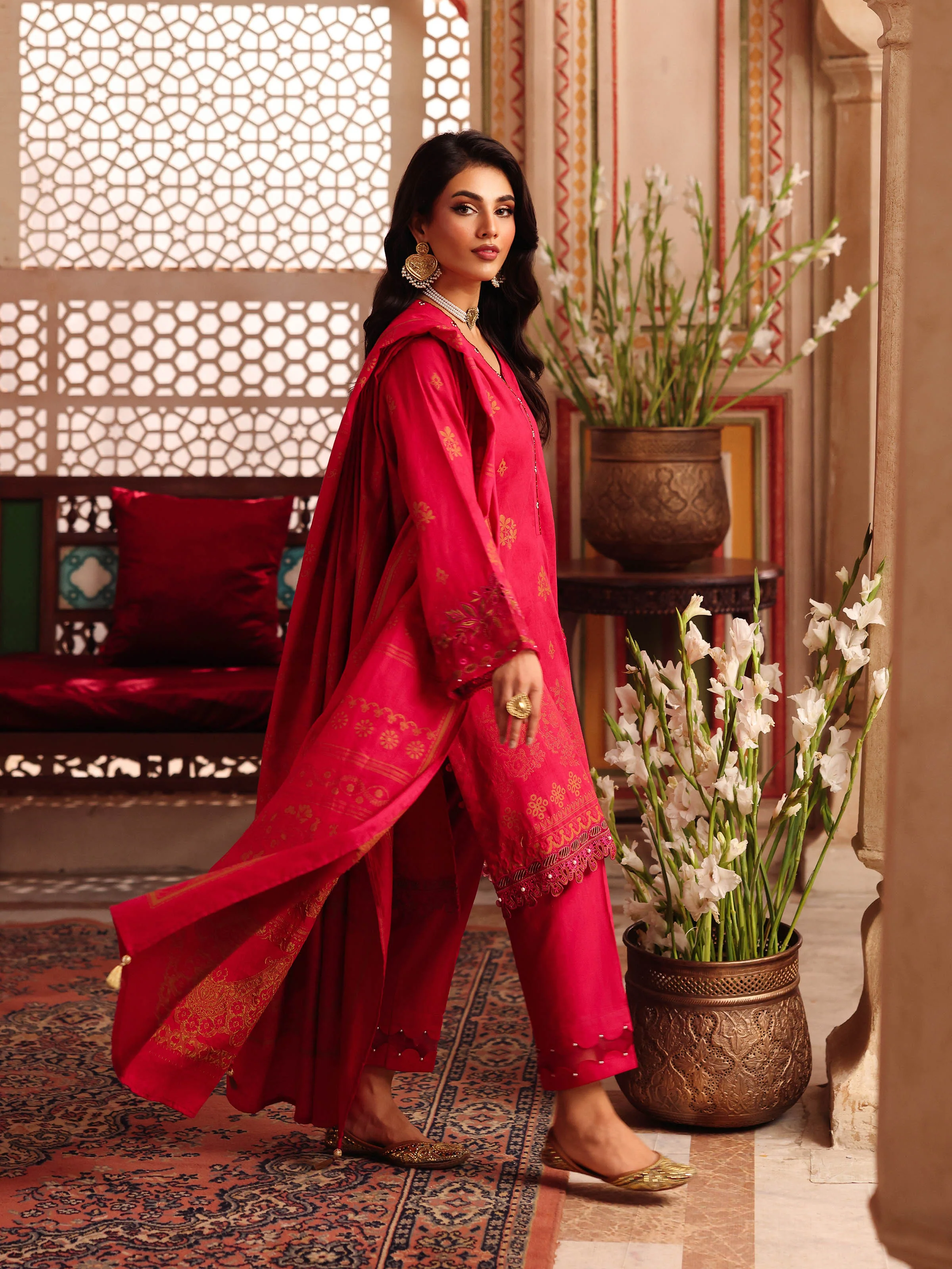 Pret Embroidered Jacquard Suit - EWTKE5-81079-3P - Image 5