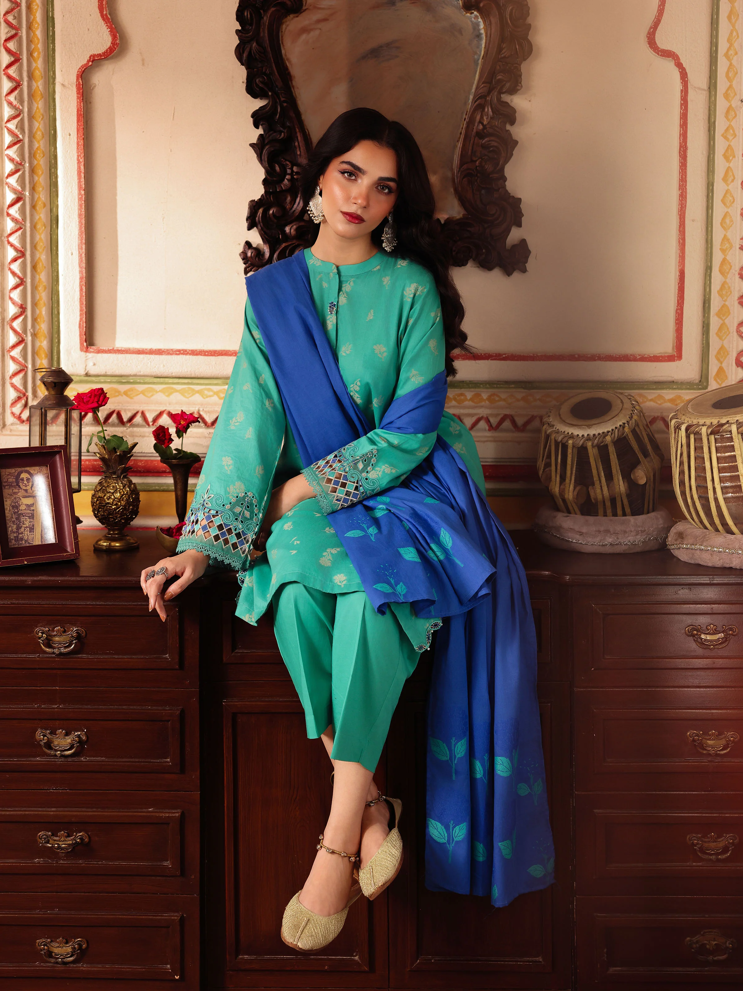 Pret Embroidered Jacquard Suit - EWTKE5-81082-3P - Image 3