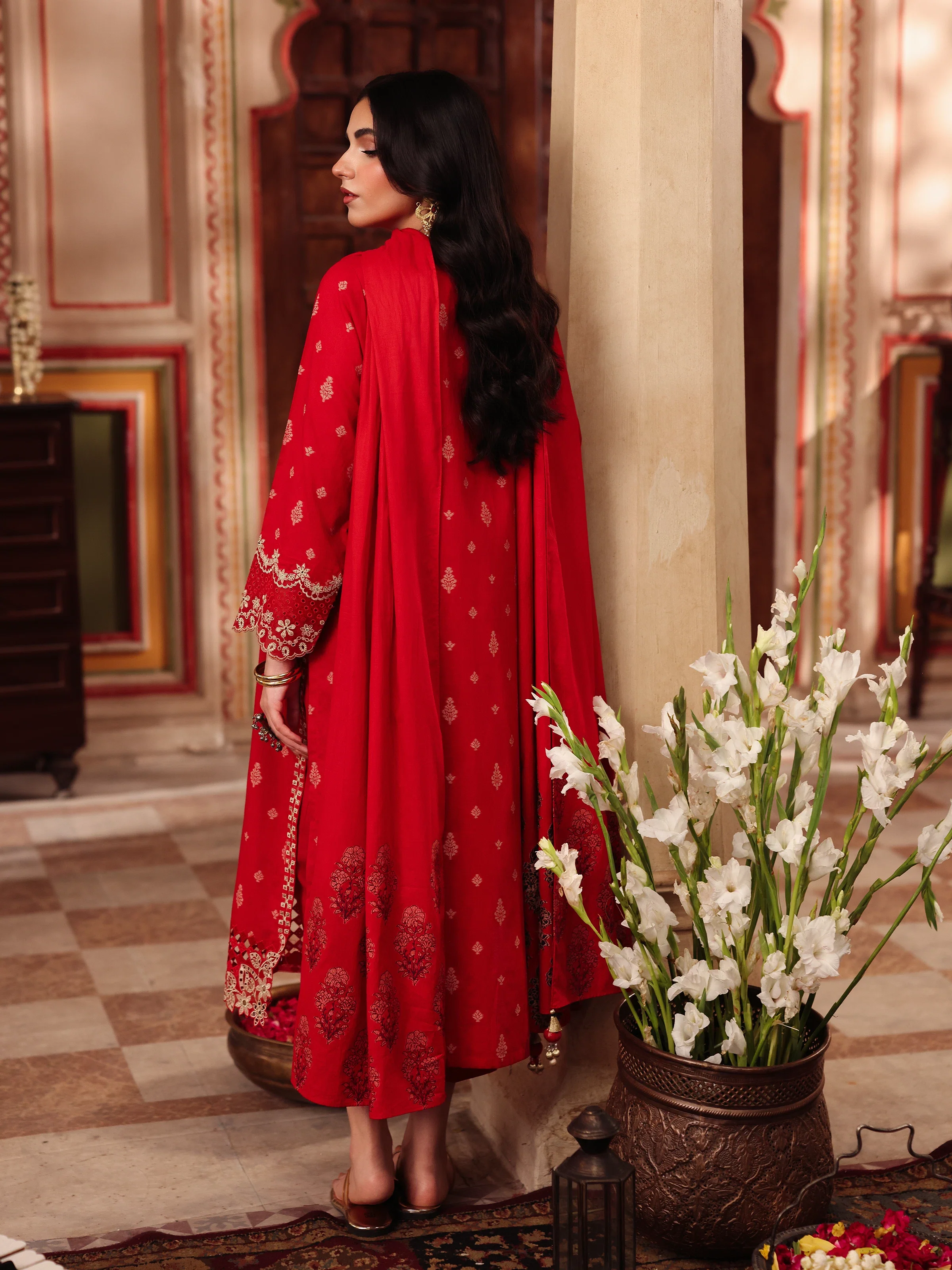 Pret Embroidered Jacquard Suit - EWTKE5-81085-3P - Image 8