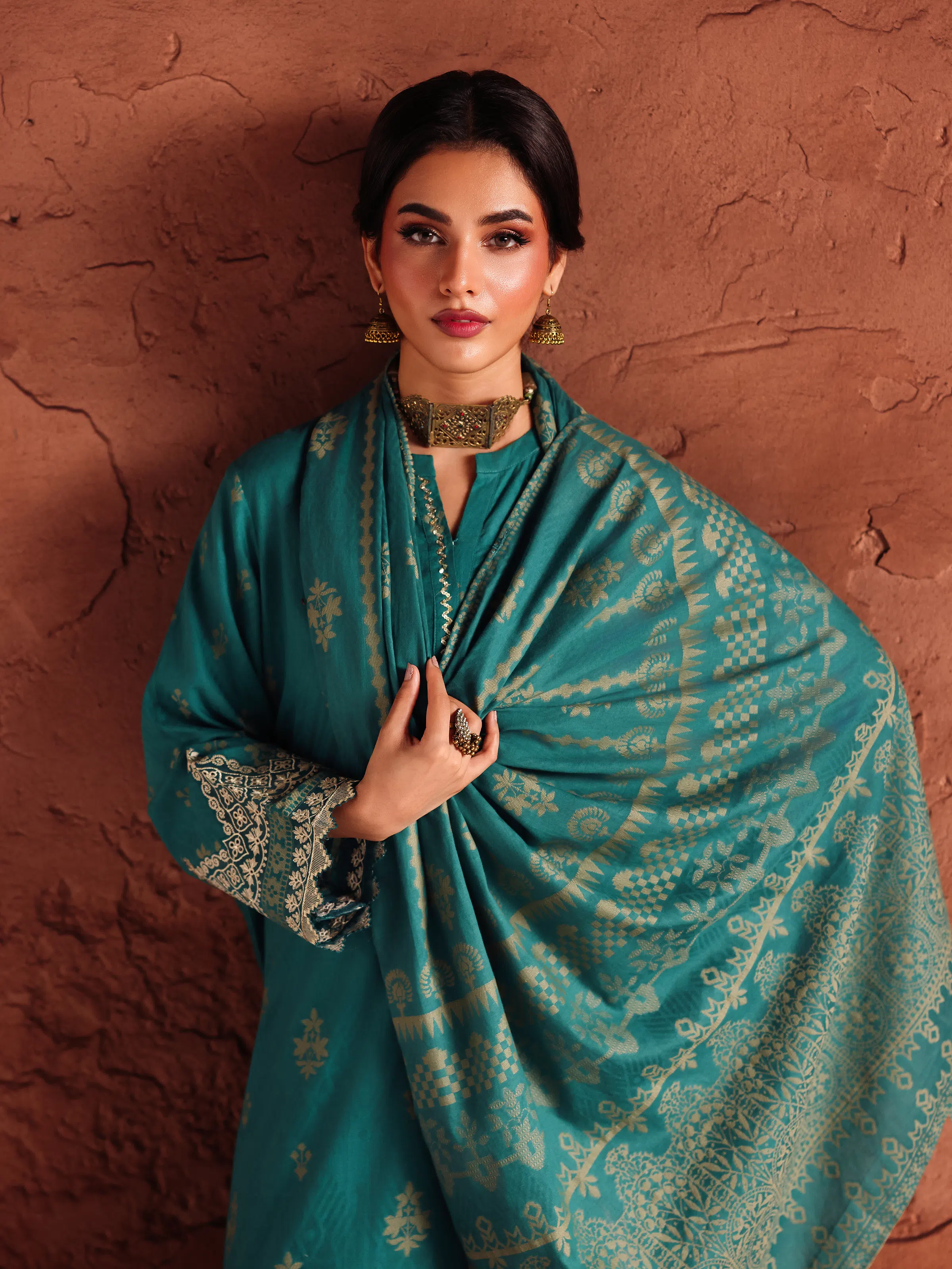Pret Embroidered Jacquard Suit - EWTKE5-81086-3P - Image 7