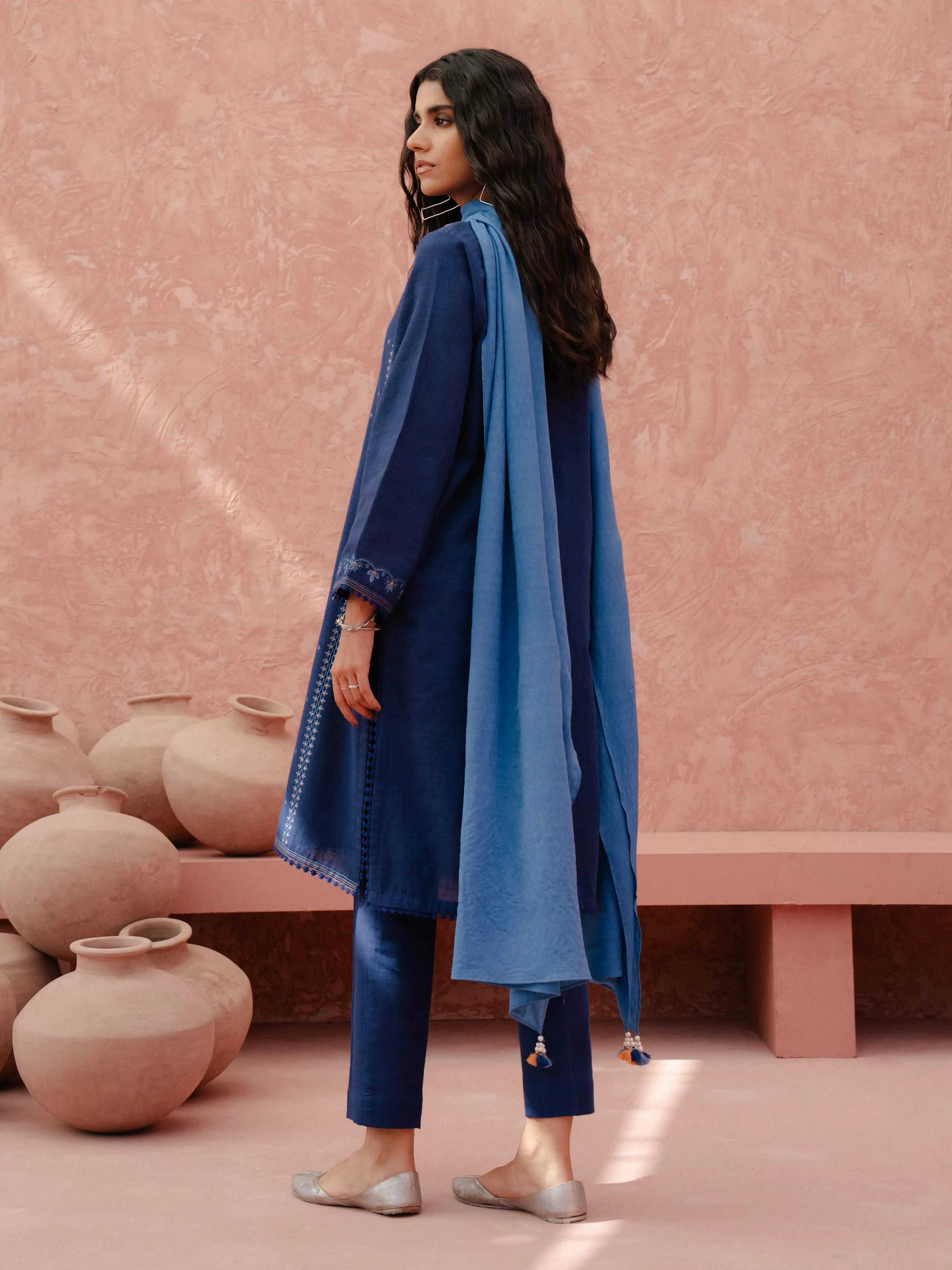Pret Embroidered Khaddar Suit - EWTKE24-81367-3P - Image 6