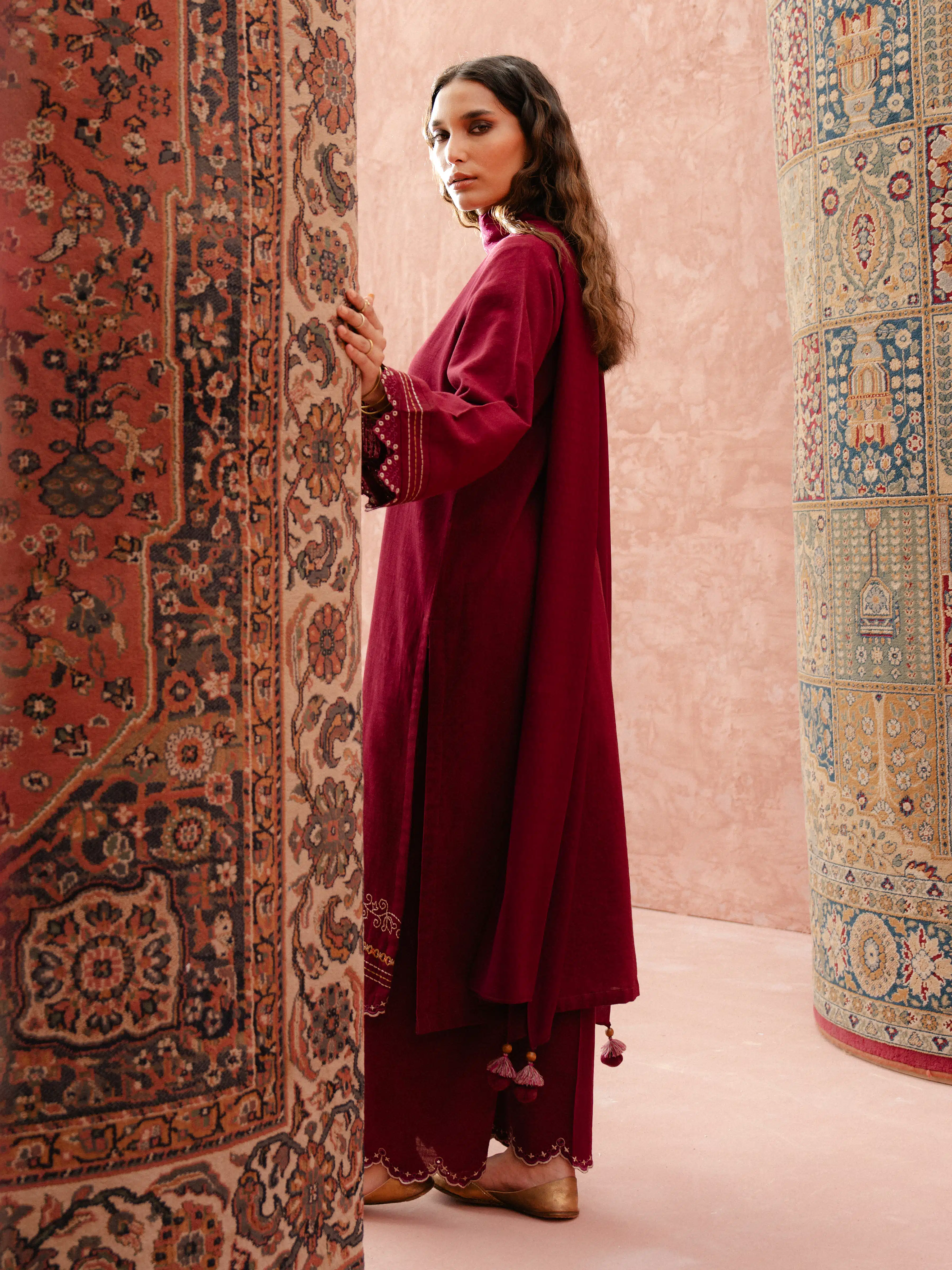 Pret Embroidered Khaddar Suit - EWTKE24-81368-3P - Image 4