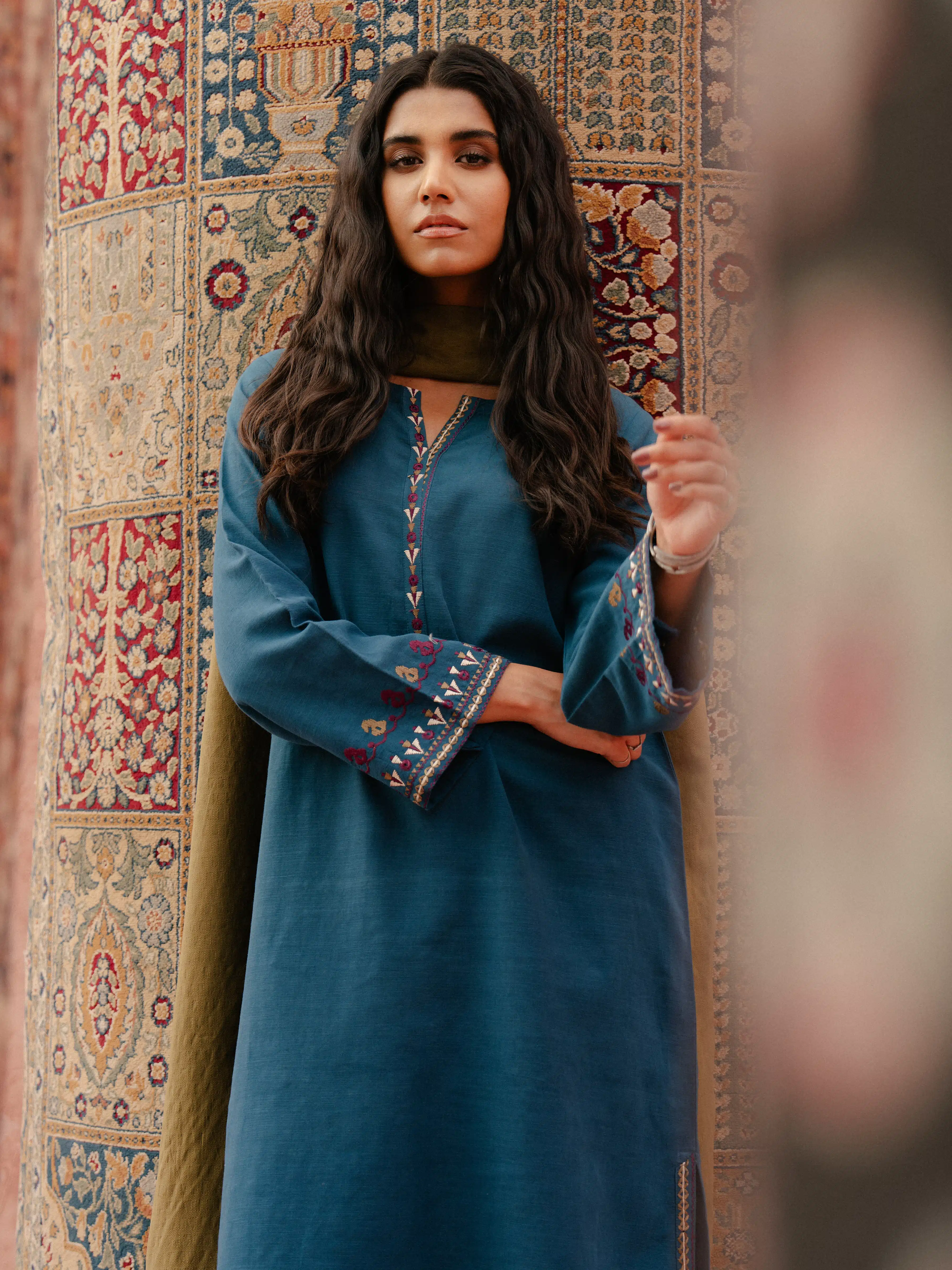 Pret Embroidered Khaddar Suit - EWTKE24-81370-3P - Image 3