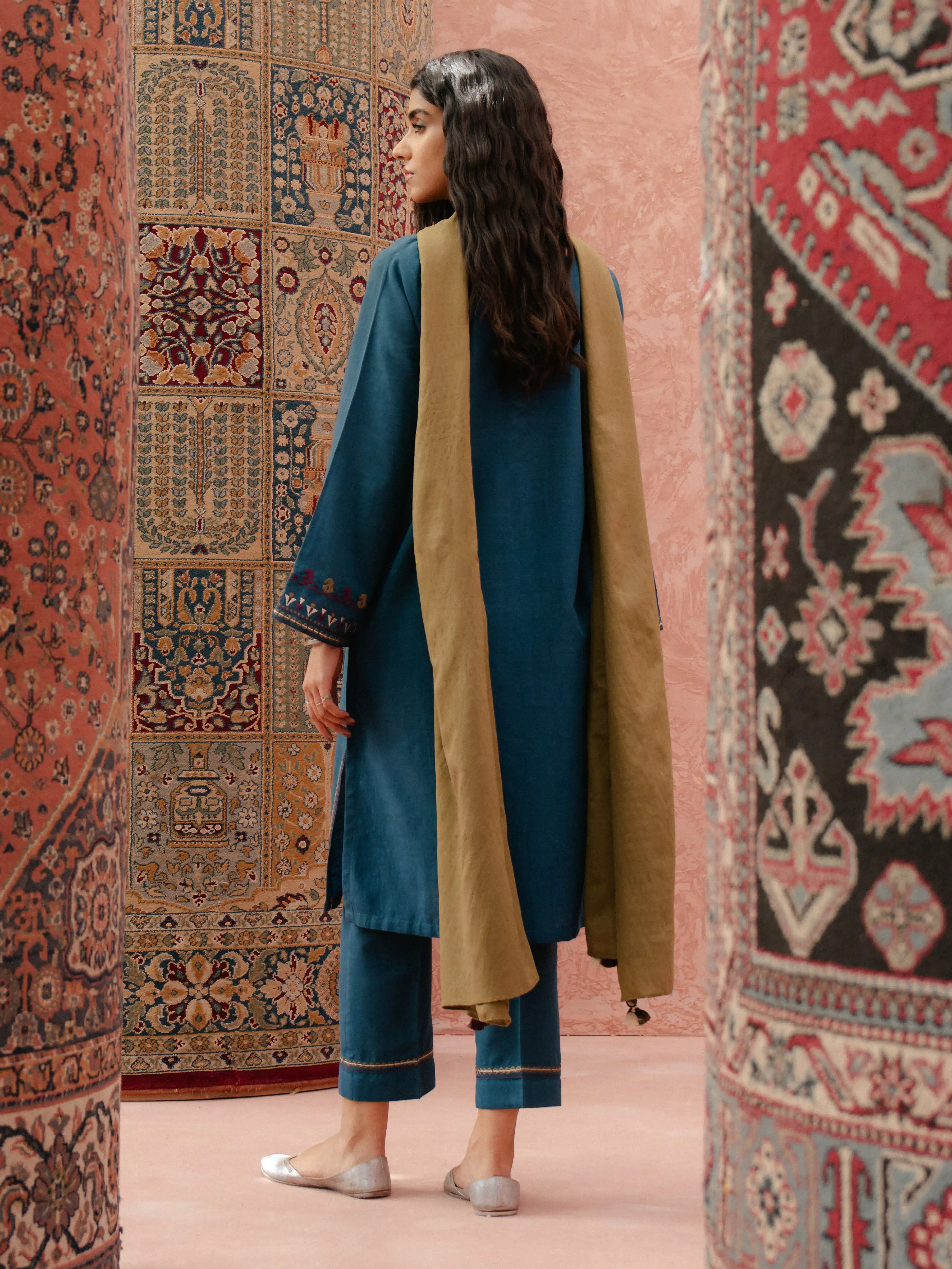 Pret Embroidered Khaddar Suit - EWTKE24-81370-3P - Image 4