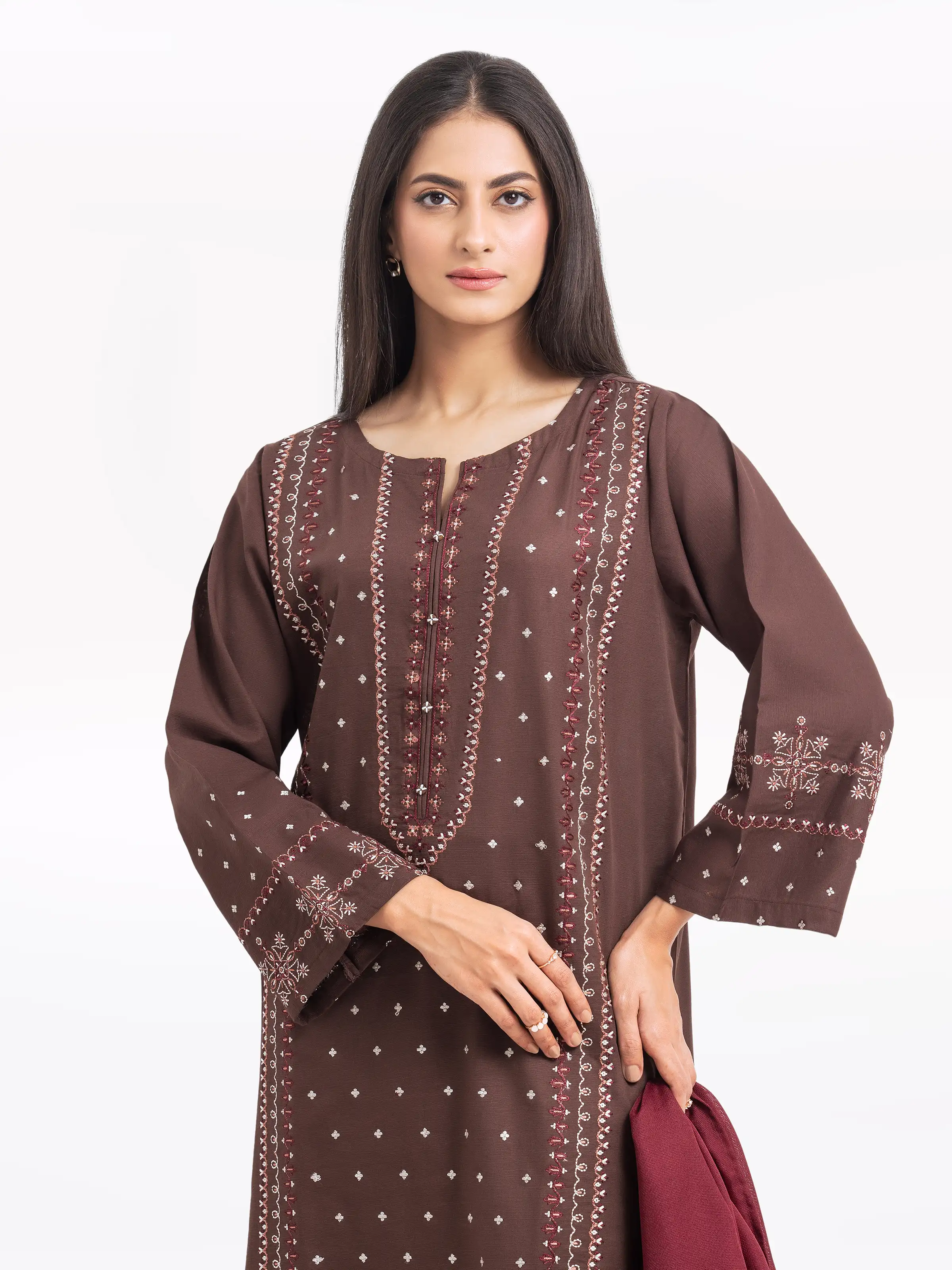 Pret Embroidered Khaddar Suit - EWTKE24-81372-3P - Image 3