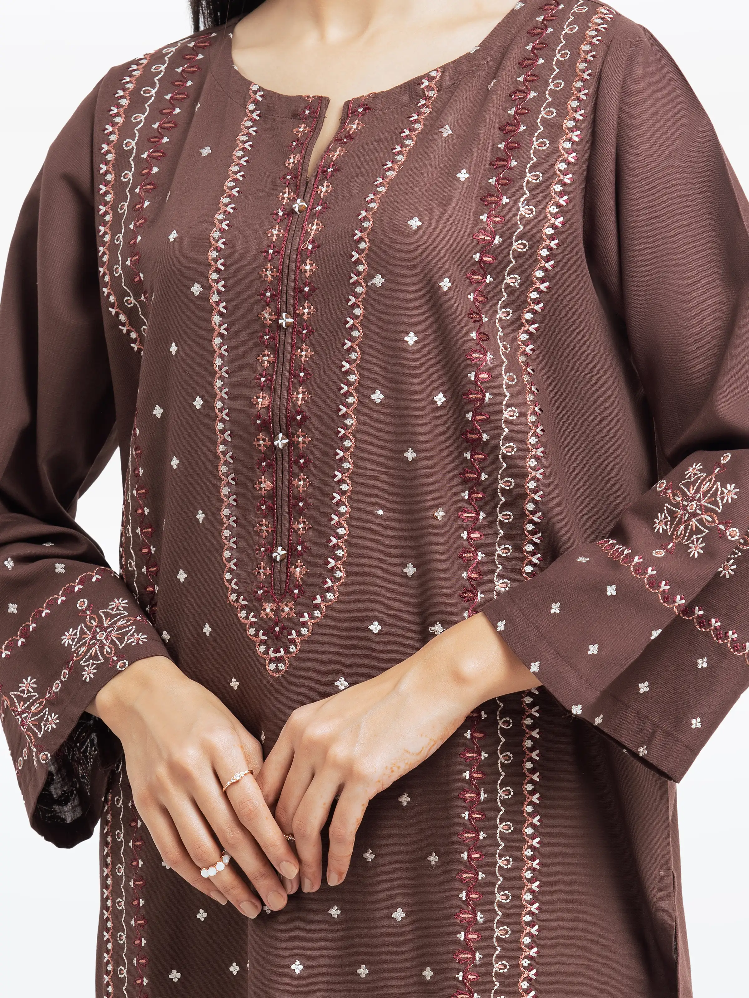 Pret Embroidered Khaddar Suit - EWTKE24-81372-3P - Image 4