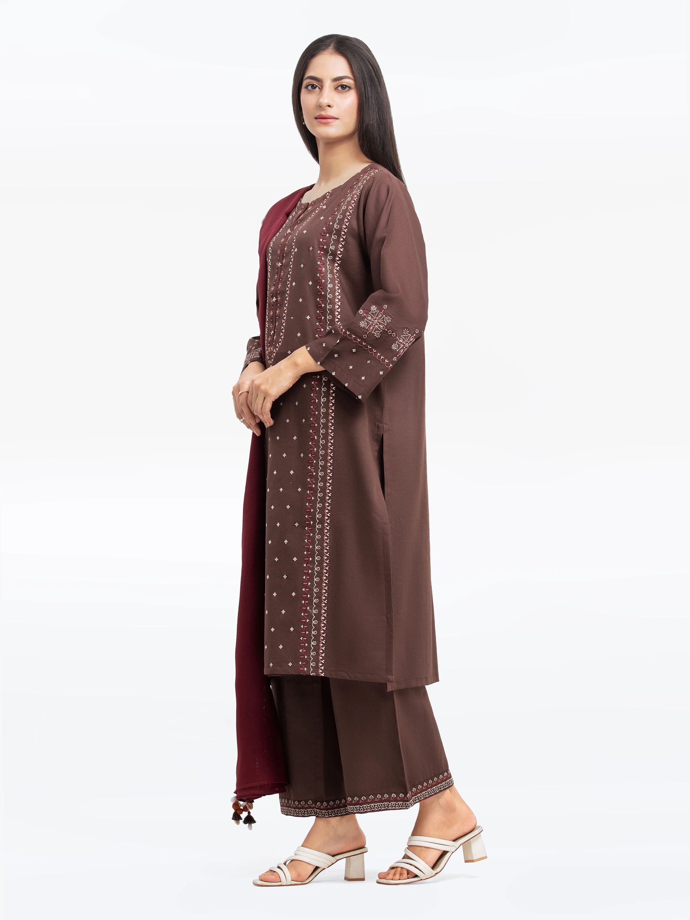 Pret Embroidered Khaddar Suit - EWTKE24-81372-3P - Image 5