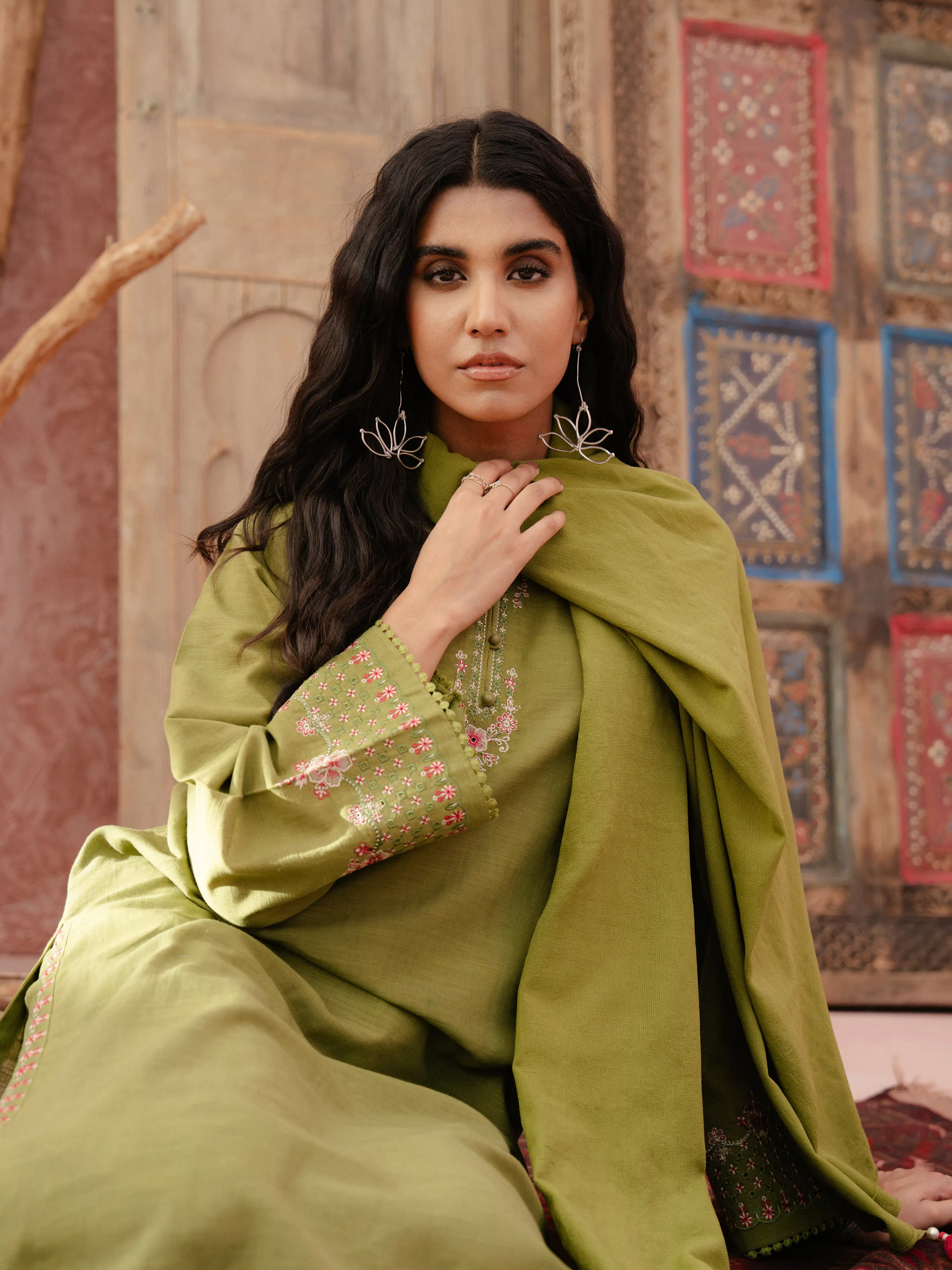 Pret Embroidered Khaddar Suit - EWTKE24-81373-3P - Image 2