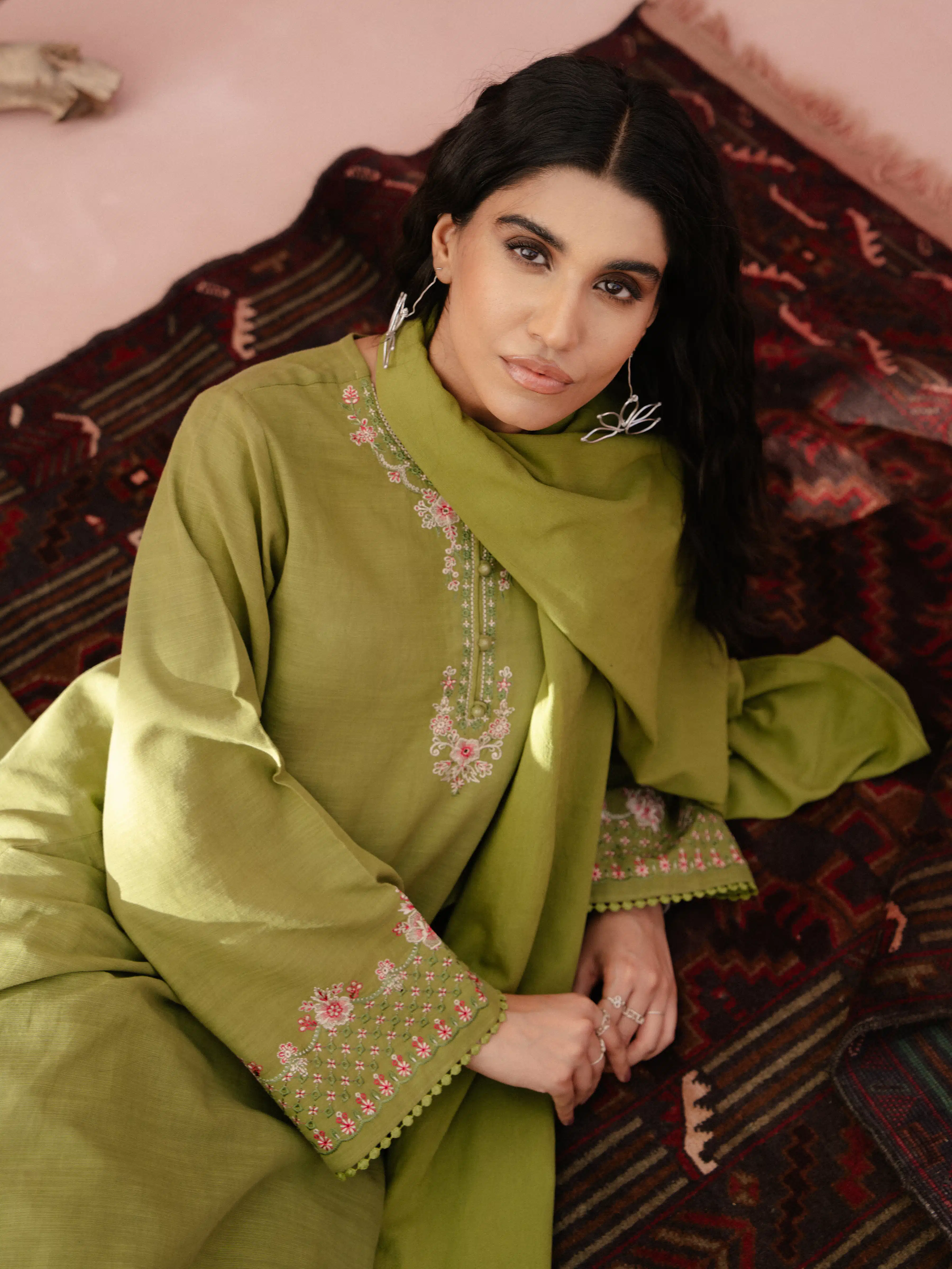 Pret Embroidered Khaddar Suit - EWTKE24-81373-3P - Image 3
