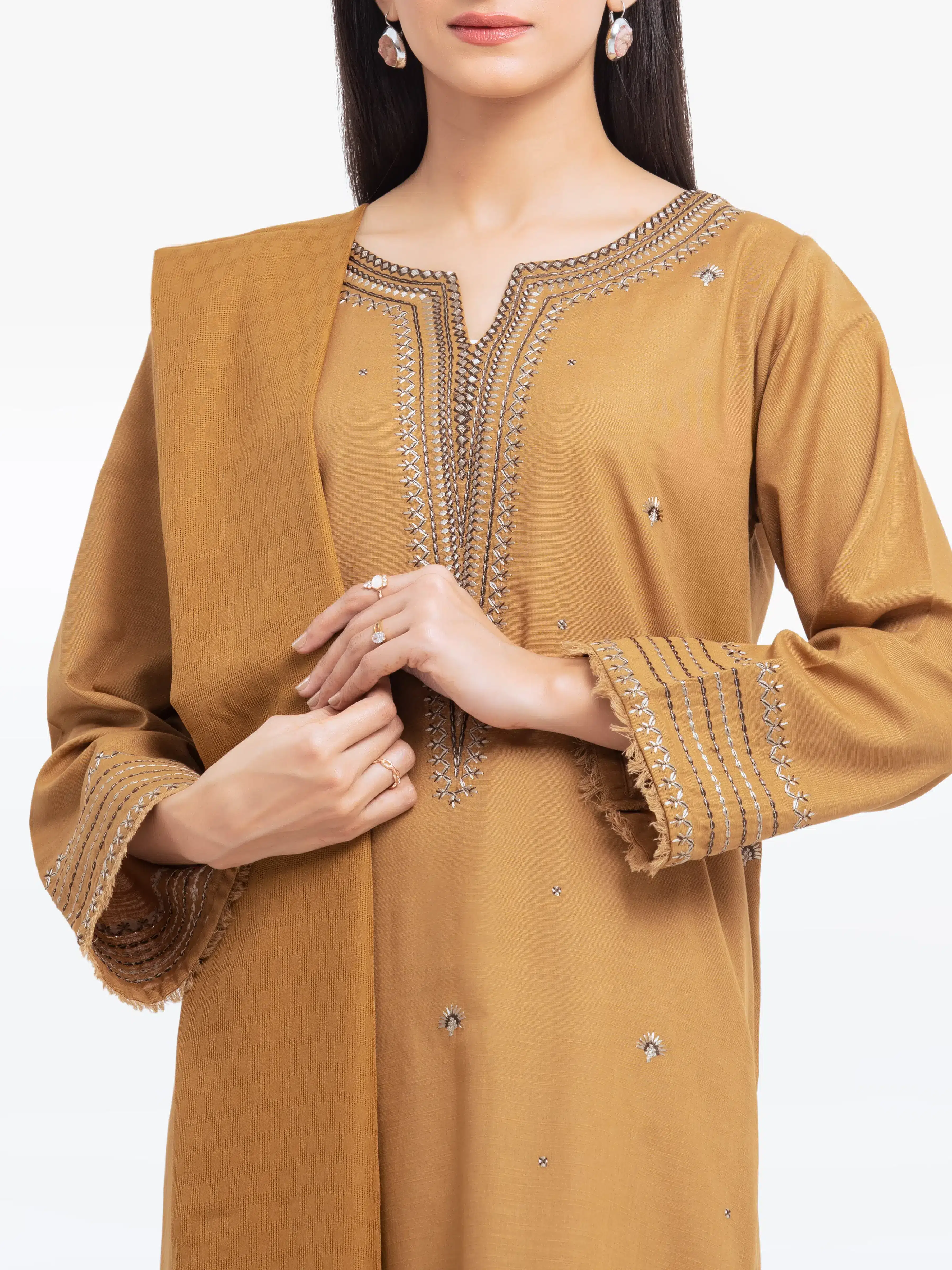 Pret Embroidered Khaddar Suit - EWTKE24-81375-3P - Image 2