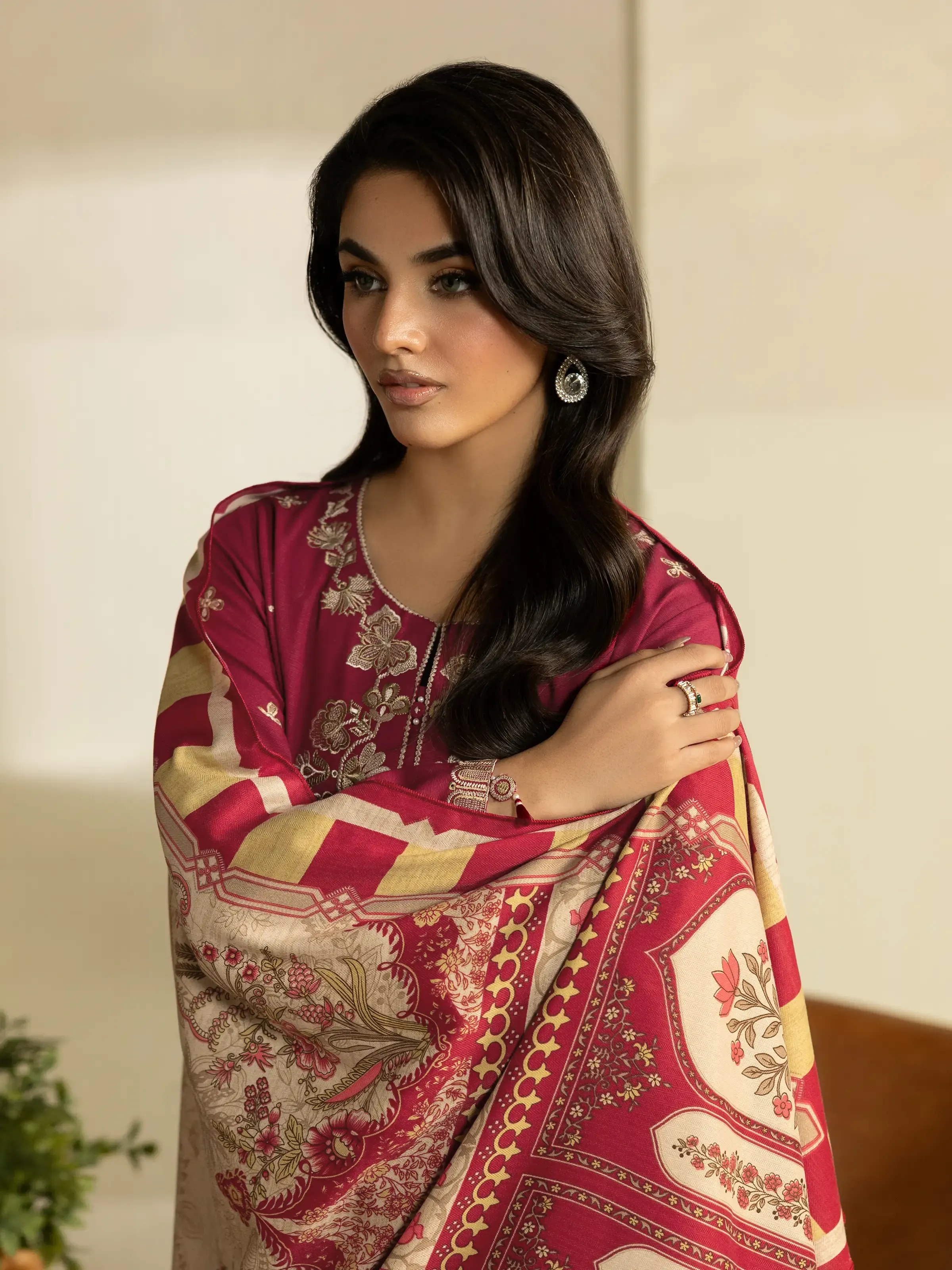 Pret Embroidered Khaddar Suit - EWTKED5-84012-3P - Image 5