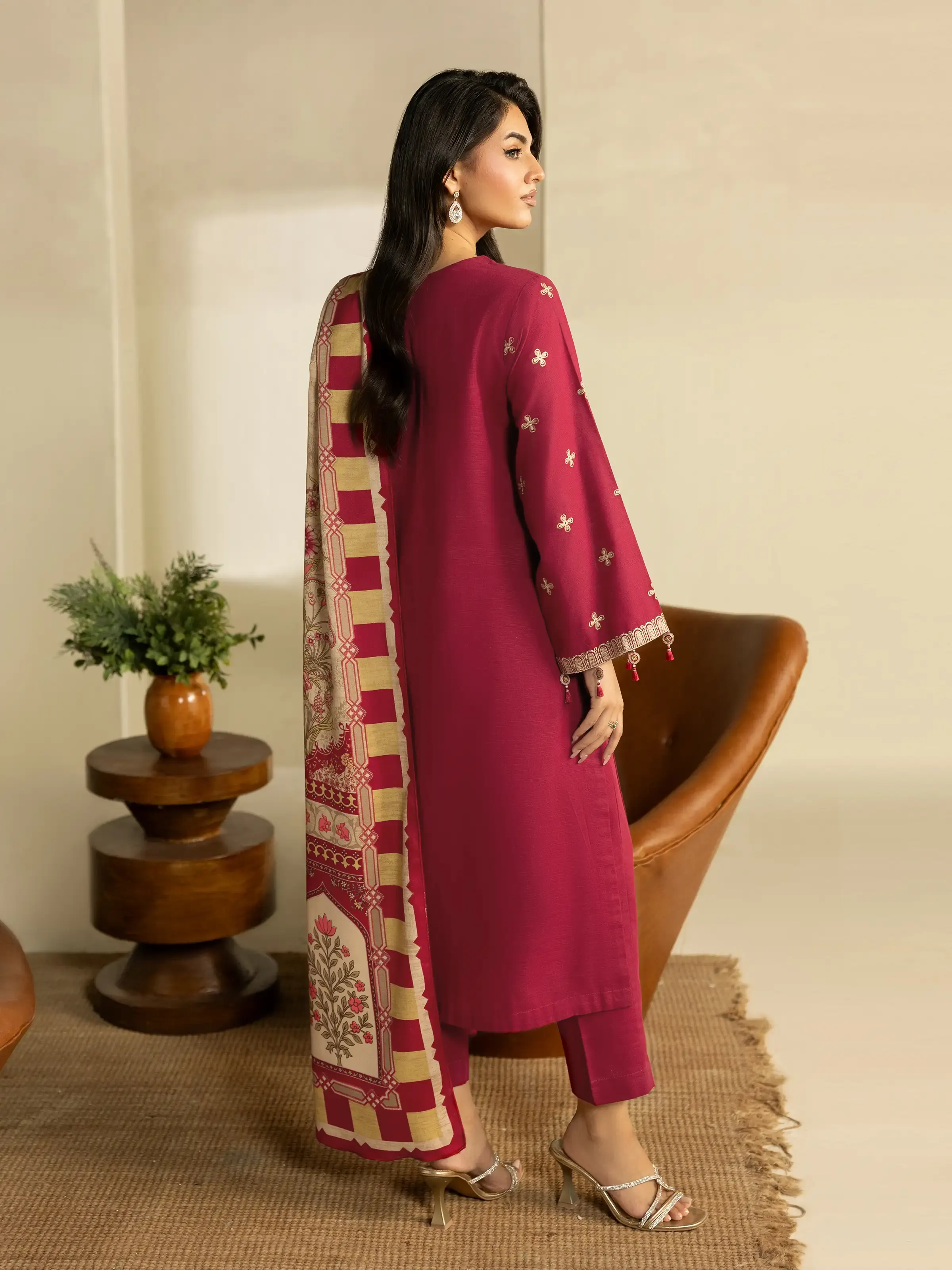 Pret Embroidered Khaddar Suit - EWTKED5-84012-3P - Image 6