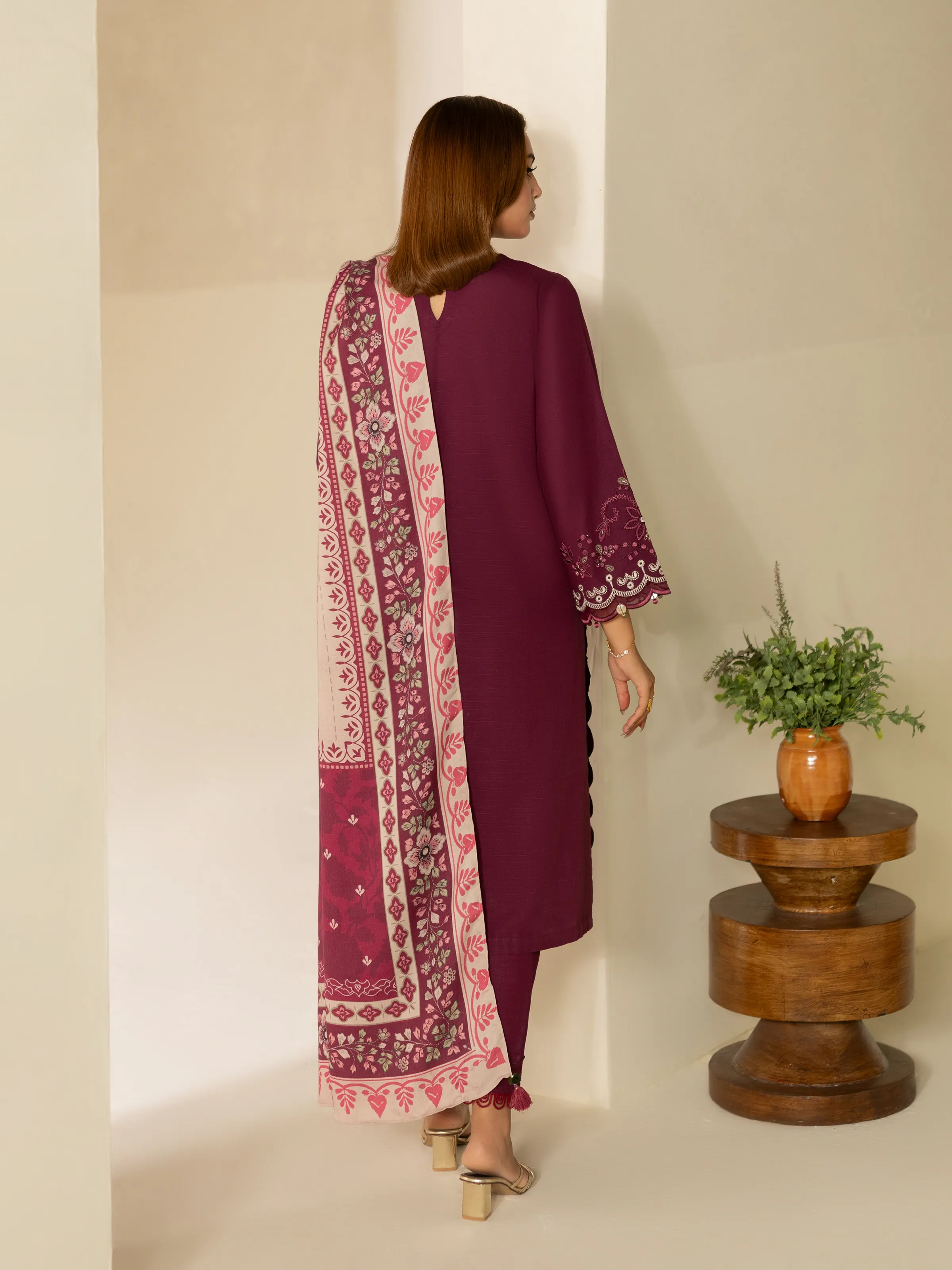 Pret Embroidered Khaddar Suit - EWTKED5-84014-3P - Image 6